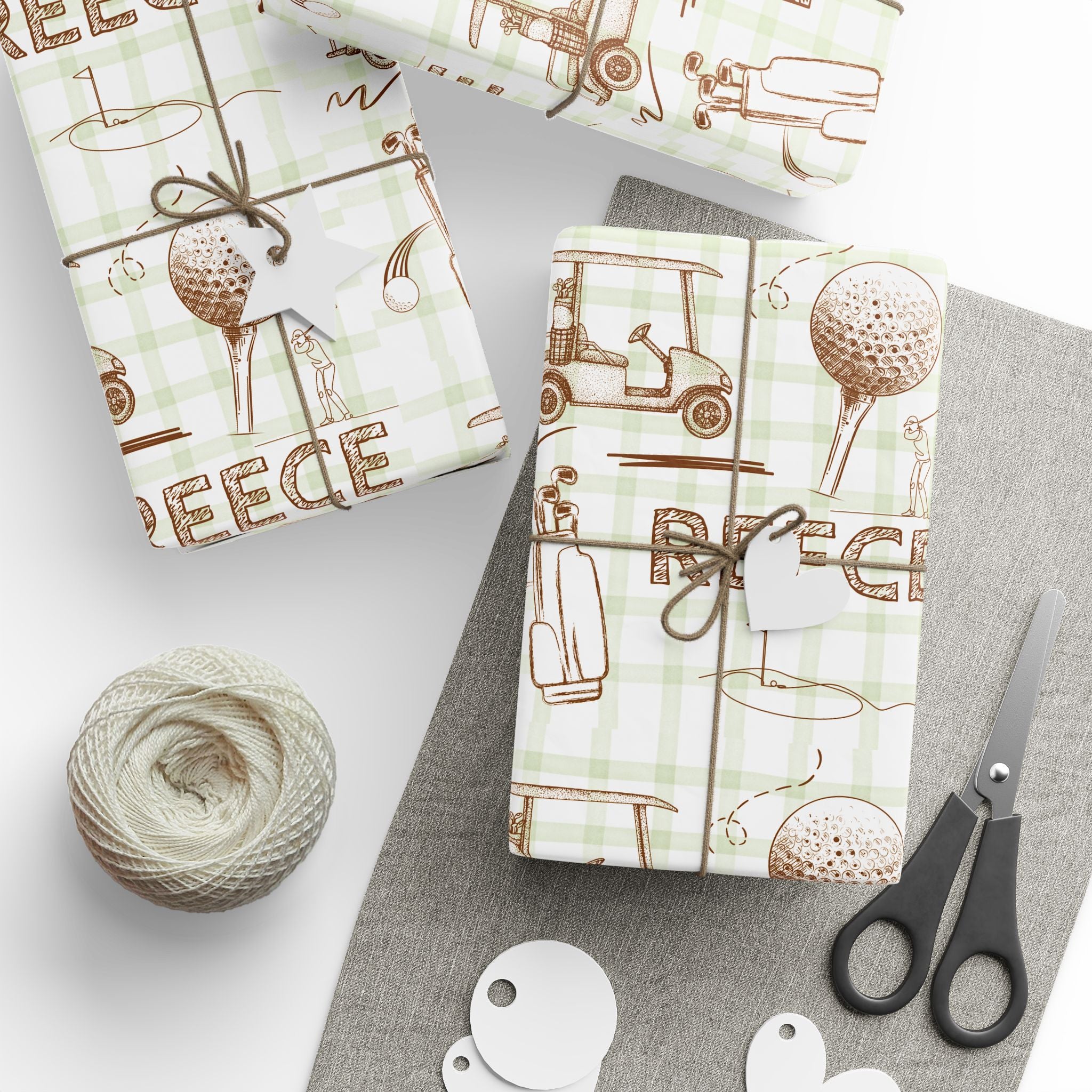 Reece Golf Print Wrapping Paper
