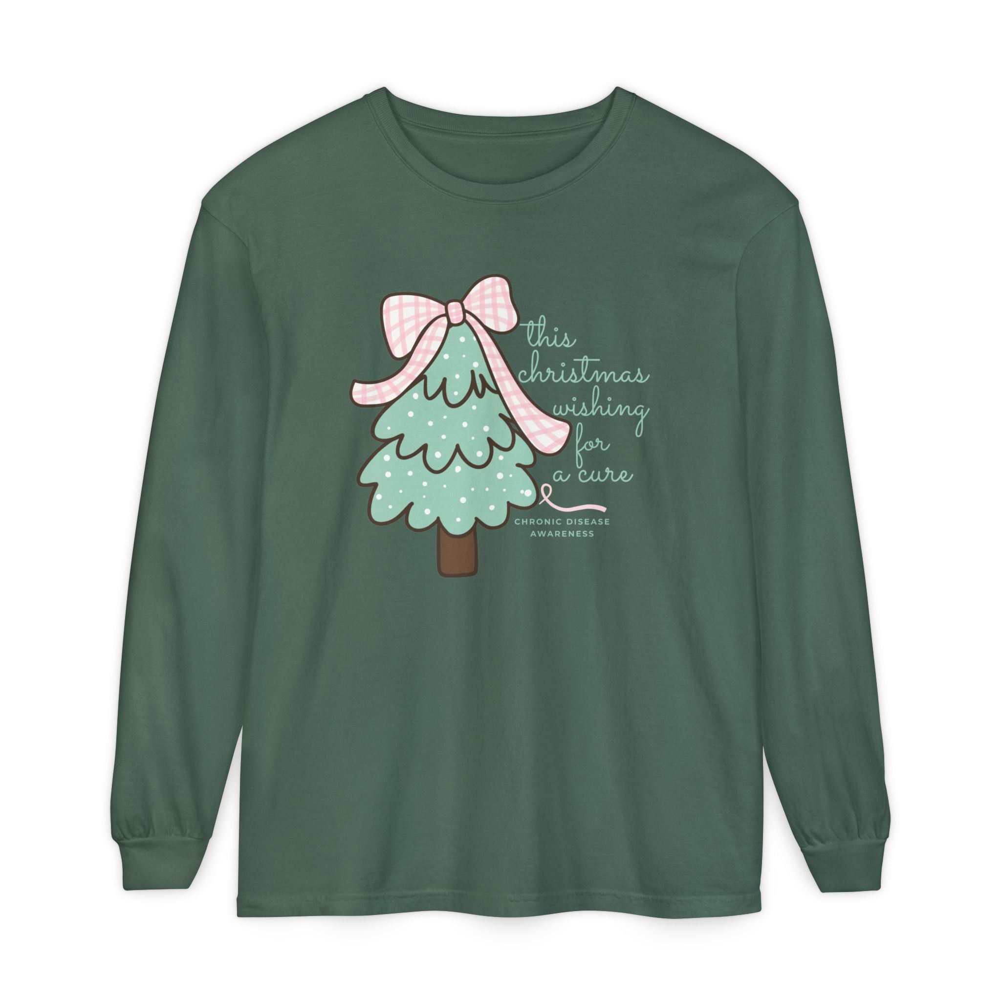 Chronic Illness Awareness Long Sleeve T-Shirt - Christmas Cure Wish