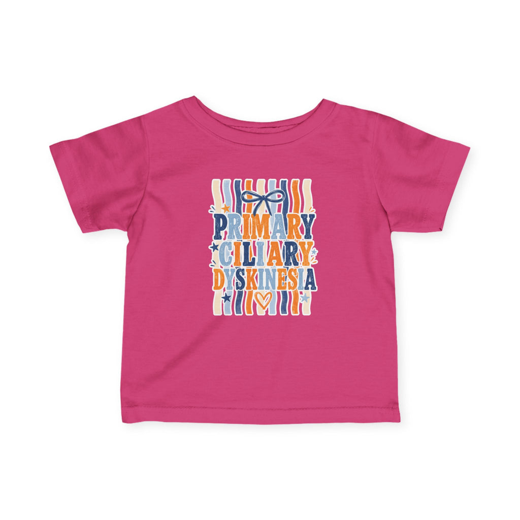 Infant Jentri Primary Ciliary Dyskinesia  Tee — Awareness Baby Shirt (Blue & Orange Ribbon)