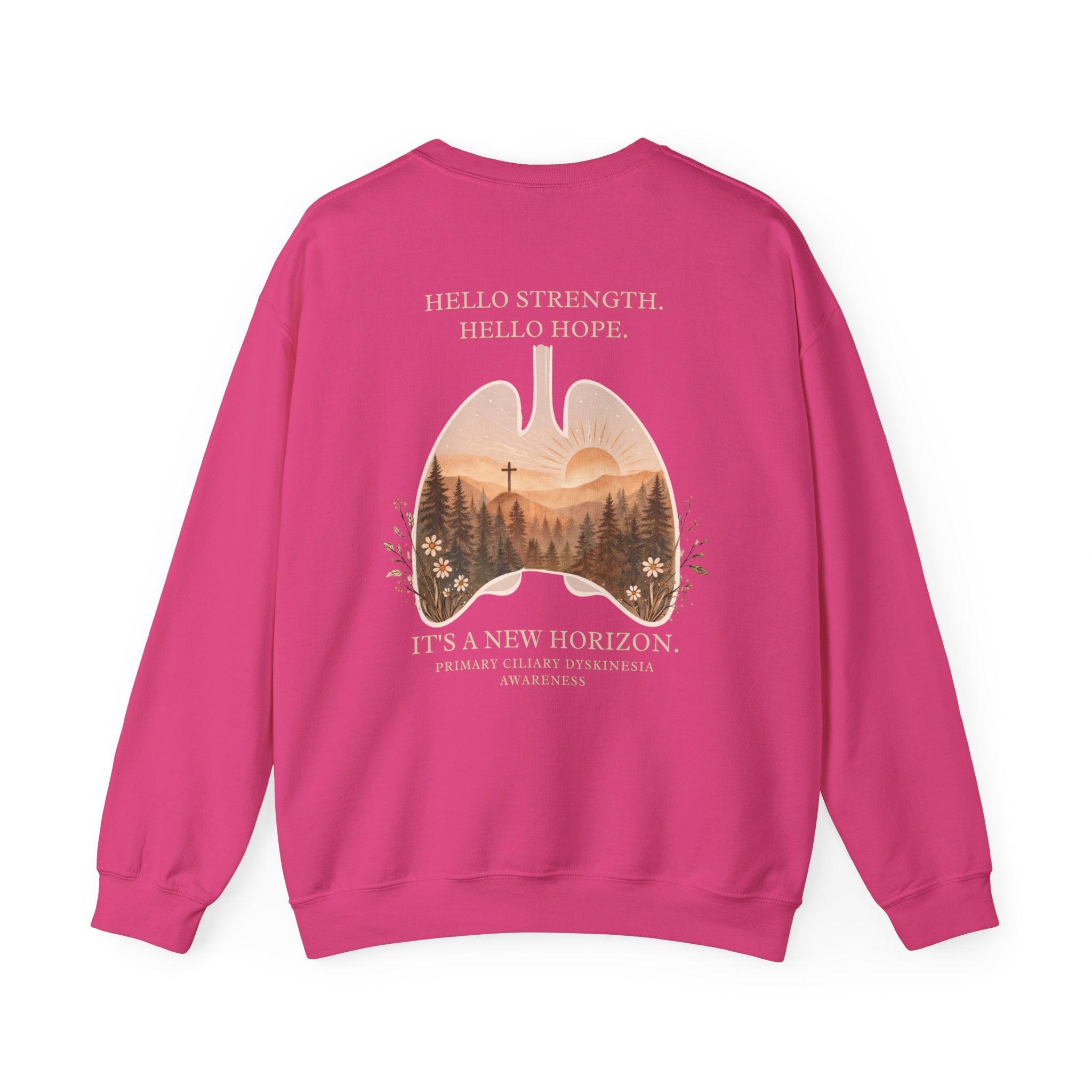 PCD Awareness Crewneck Sweatshirt — HELLO HOPE. NEW HORIZON.