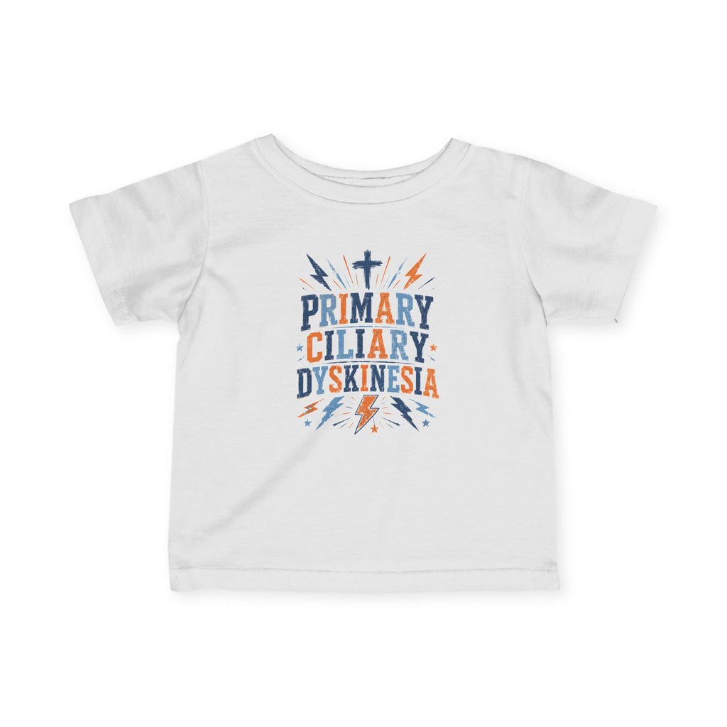 The Kade Primary Ciliary Dyskinesia Infant Tee — Awareness Baby T-Shirt (Text Design)