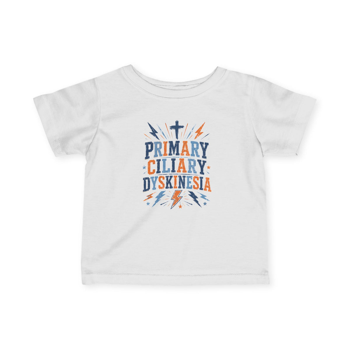 The Kade Primary Ciliary Dyskinesia Infant Tee — Awareness Baby T-Shirt (Text Design)