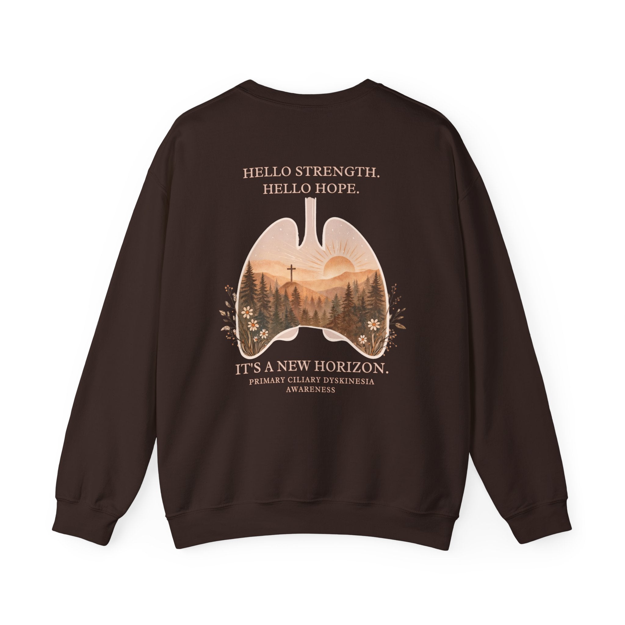 PCD Awareness Crewneck Sweatshirt — HELLO HOPE. NEW HORIZON.