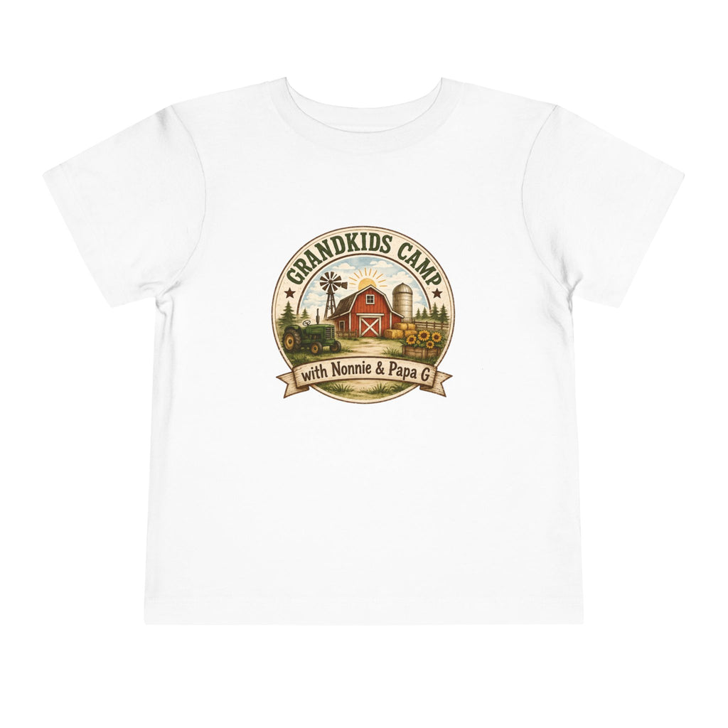 Grandkids Camp Toddler Tee — “with Nonnie & Papa G” Farm Adventure Shirt