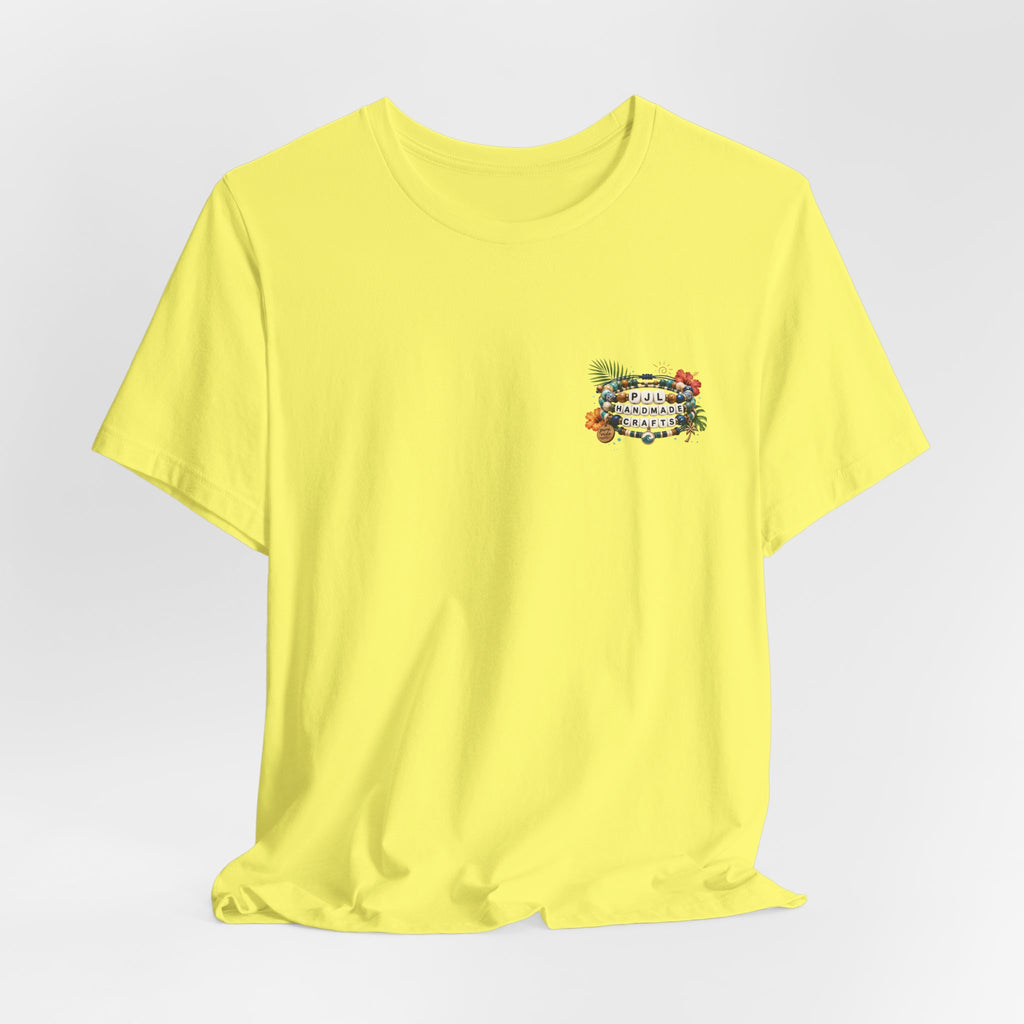 PJL Handmade Crafts Beaded Logo T-Shirt