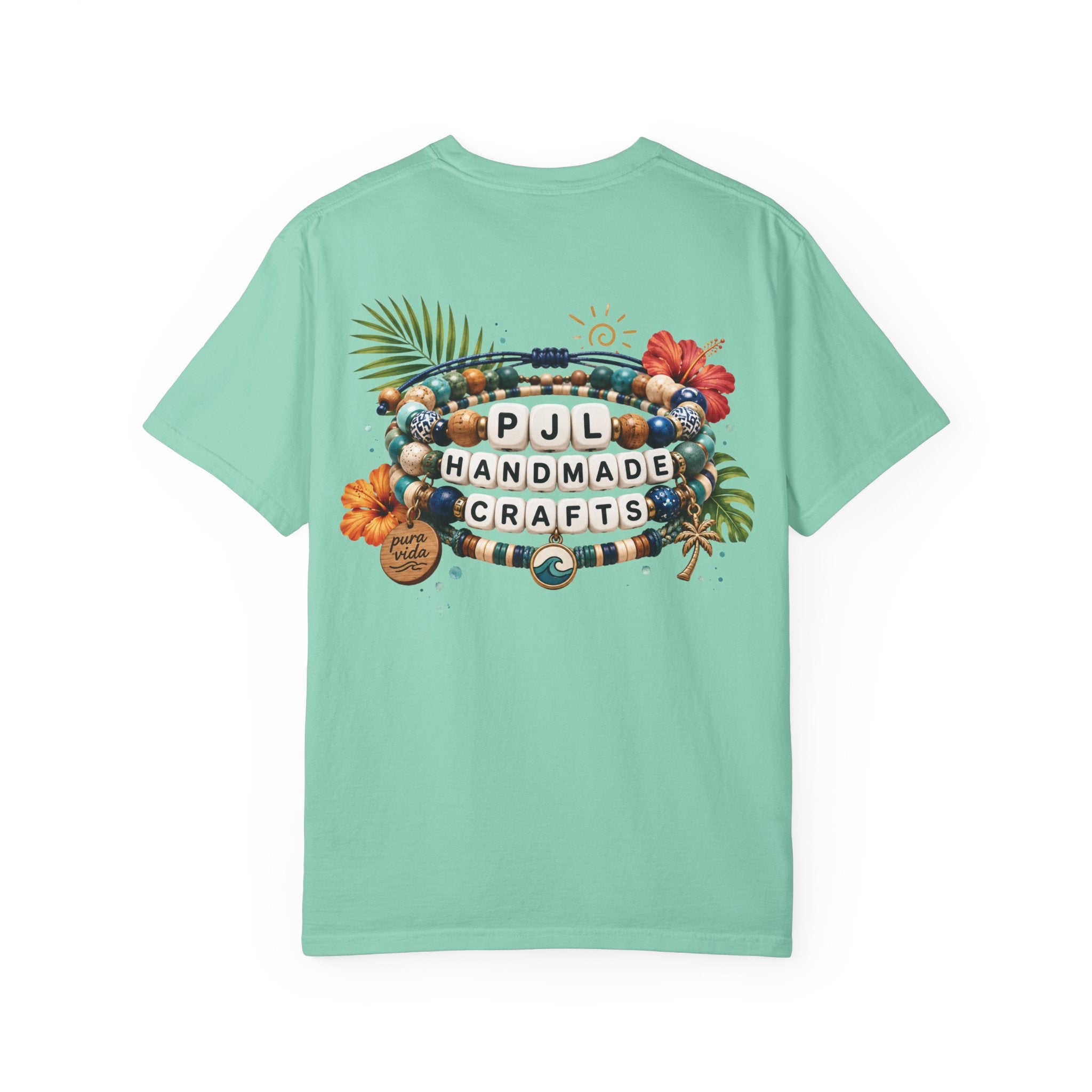PJL Handmade Crafts Beaded Logo T-Shirt