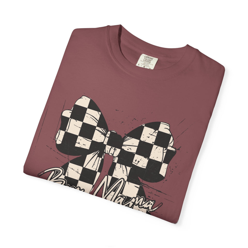 Boy Mom Distressed Checkered T-shirt