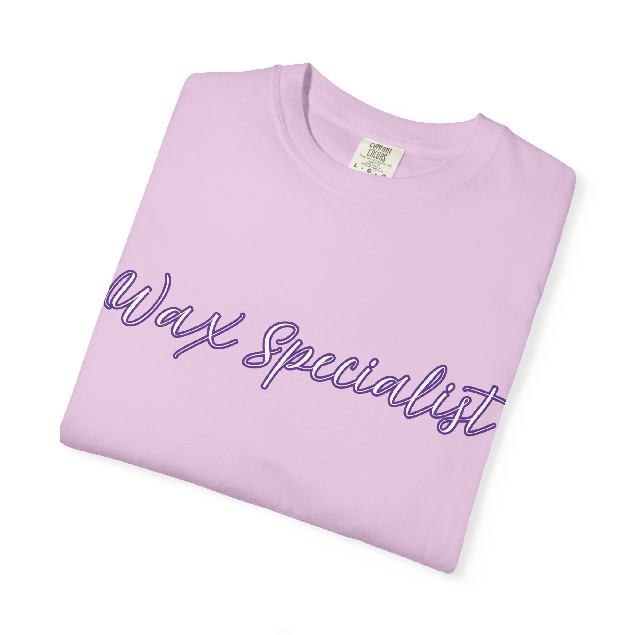 Wax Specialist T-Shirt — Lavender Script Tee