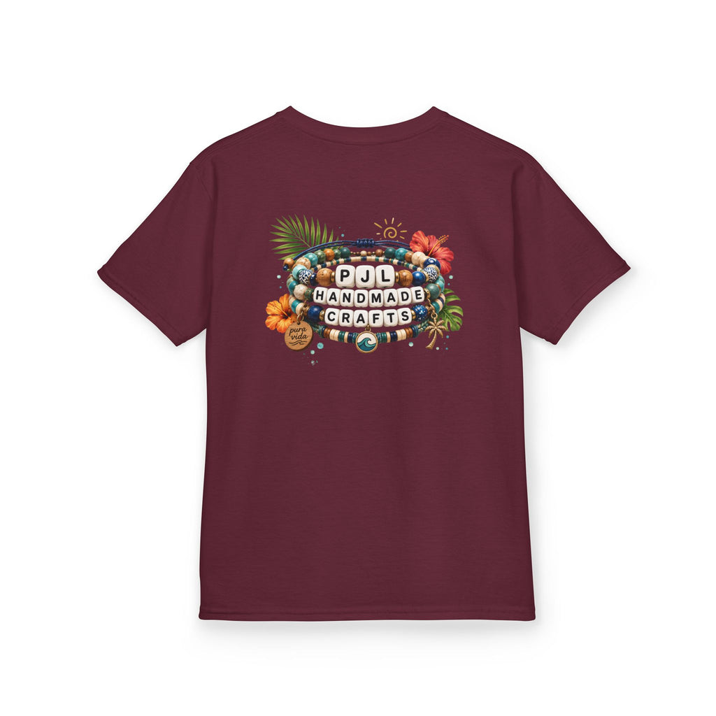 Kids Tee — PJL Handmade Crafts Tropical Floral Logo