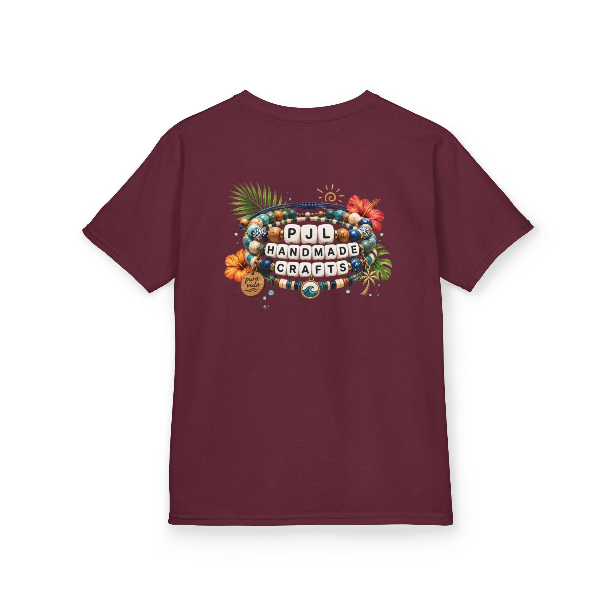 Kids Tee — PJL Handmade Crafts Tropical Floral Logo