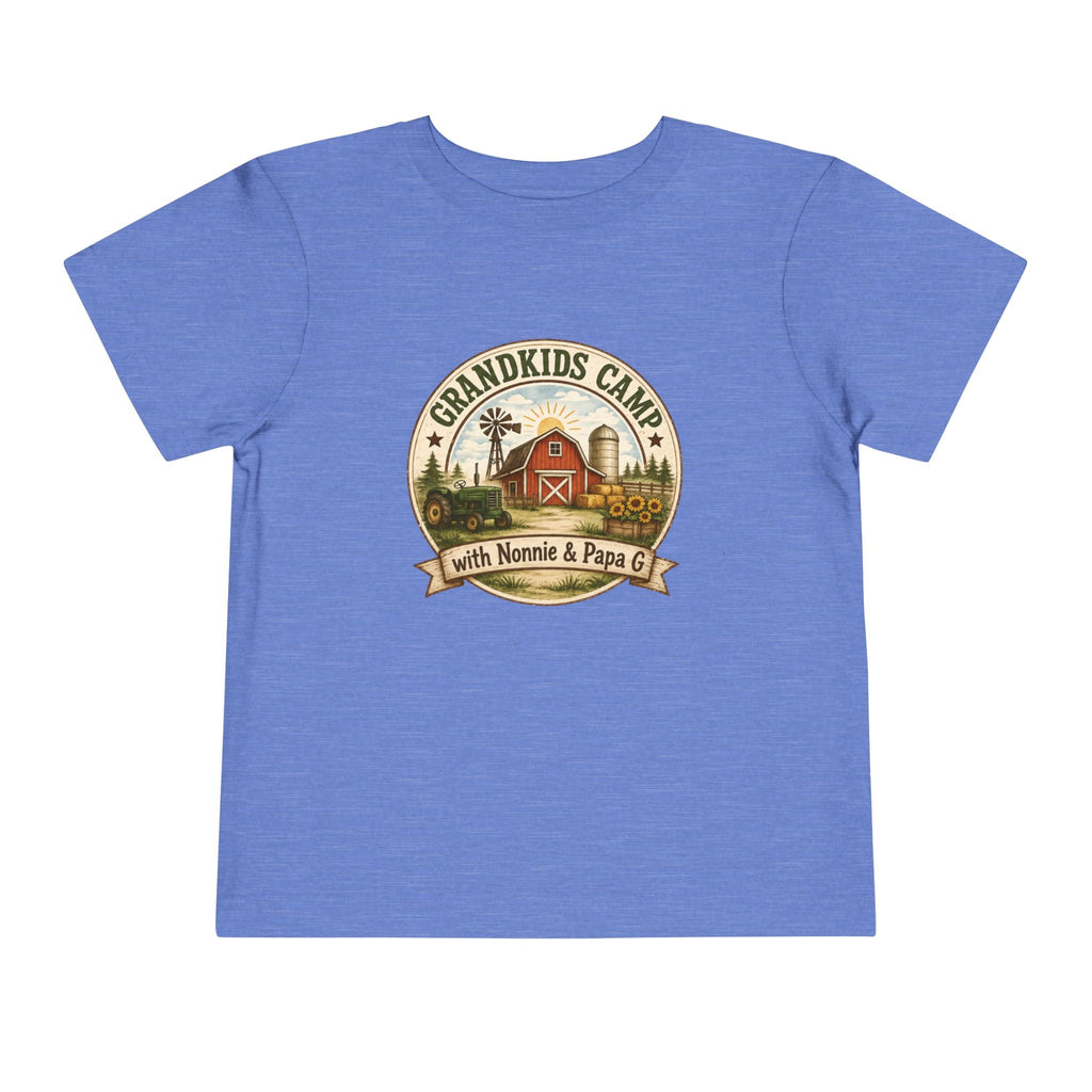 Grandkids Camp Toddler Tee — “with Nonnie & Papa G” Farm Adventure Shirt