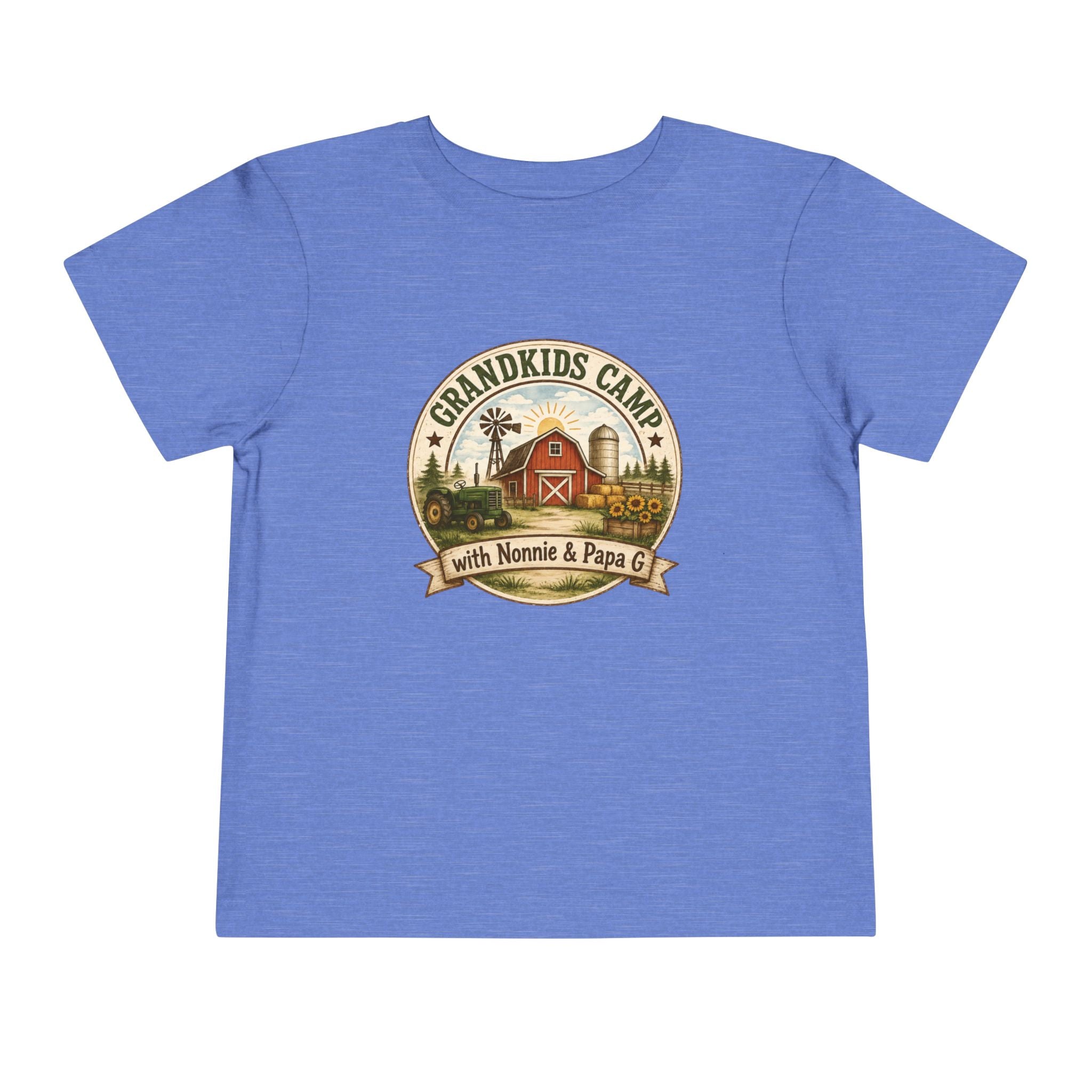 Grandkids Camp Toddler Tee — “with Nonnie & Papa G” Farm Adventure Shirt