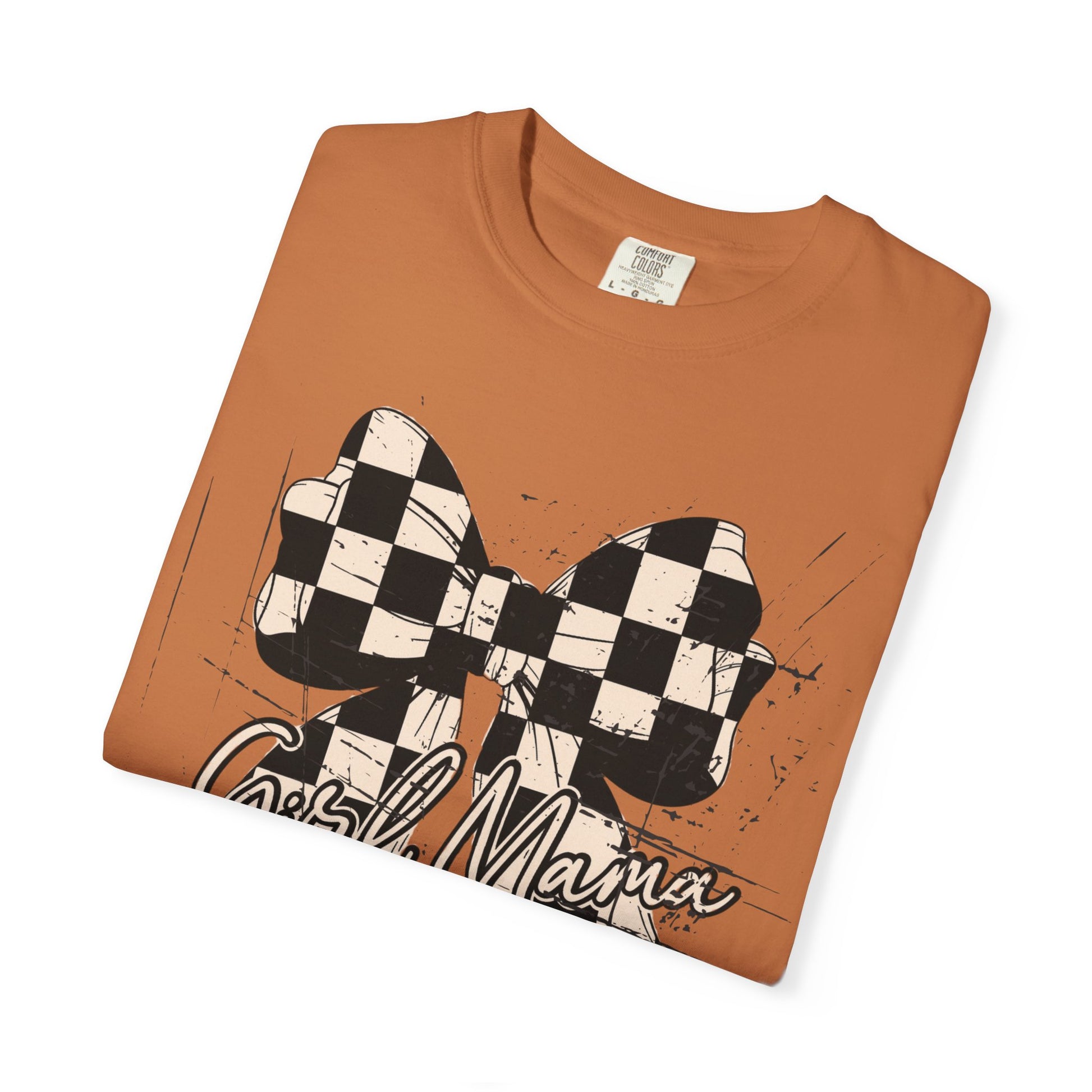 Girl Mama-Distressed Checkered Coquette Tee