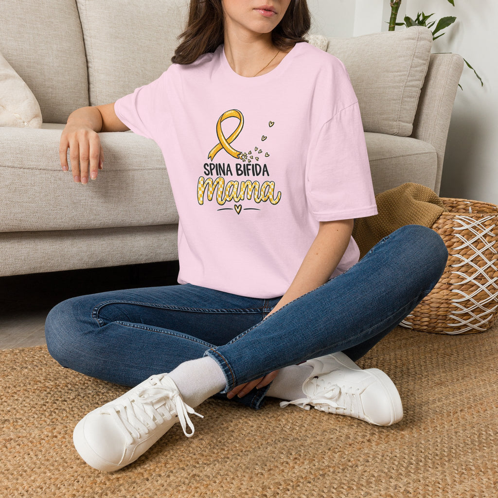 Spina Bifida Mama T-Shirt — Gold Awareness Ribbon Mom Tee