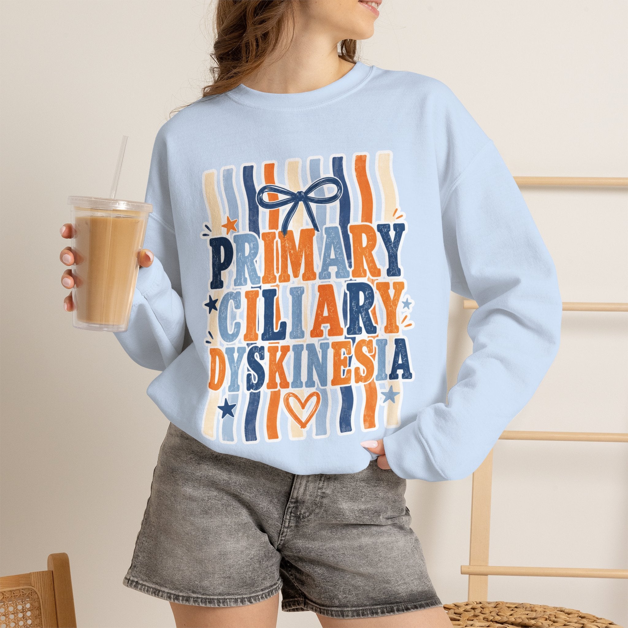 Primary Ciliary Dyskinesia Awareness Crewneck Sweatshirt