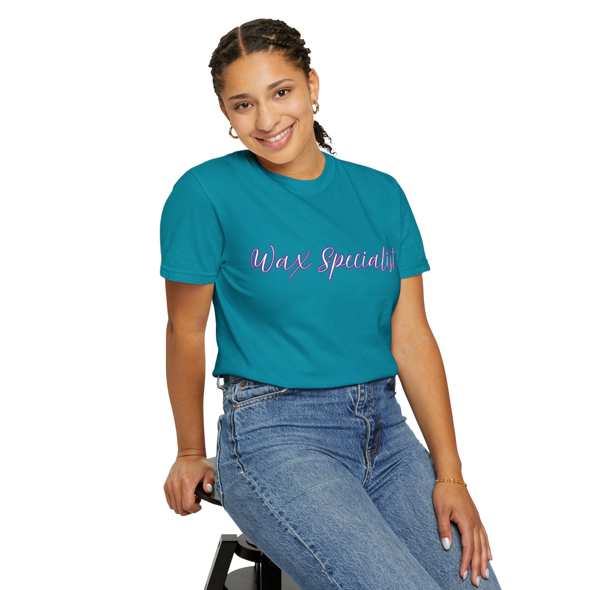 Wax Specialist T-Shirt — Lavender Script Tee