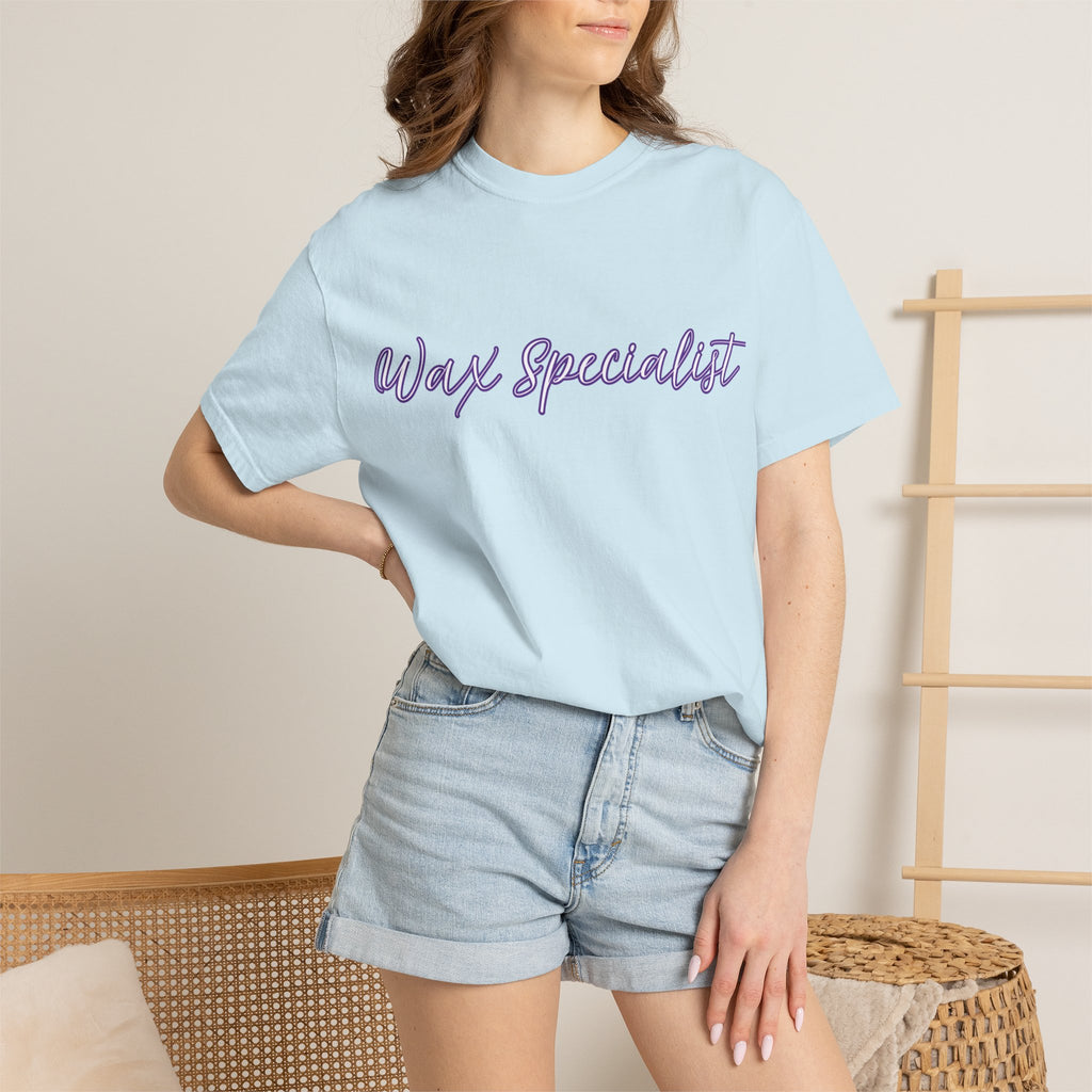 Wax Specialist T-Shirt — Lavender Script Tee