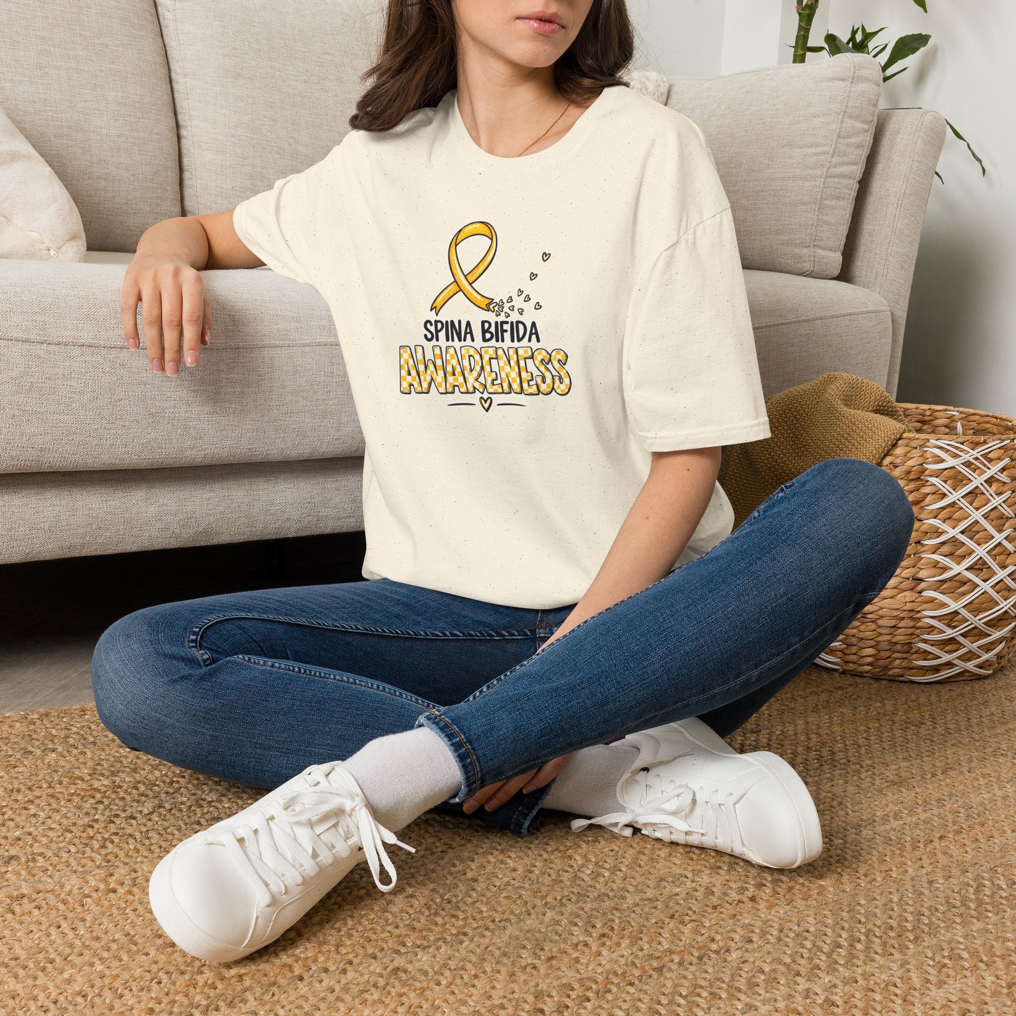 Spina Bifida Awareness T-Shirt — Gold Ribbon Support Tee