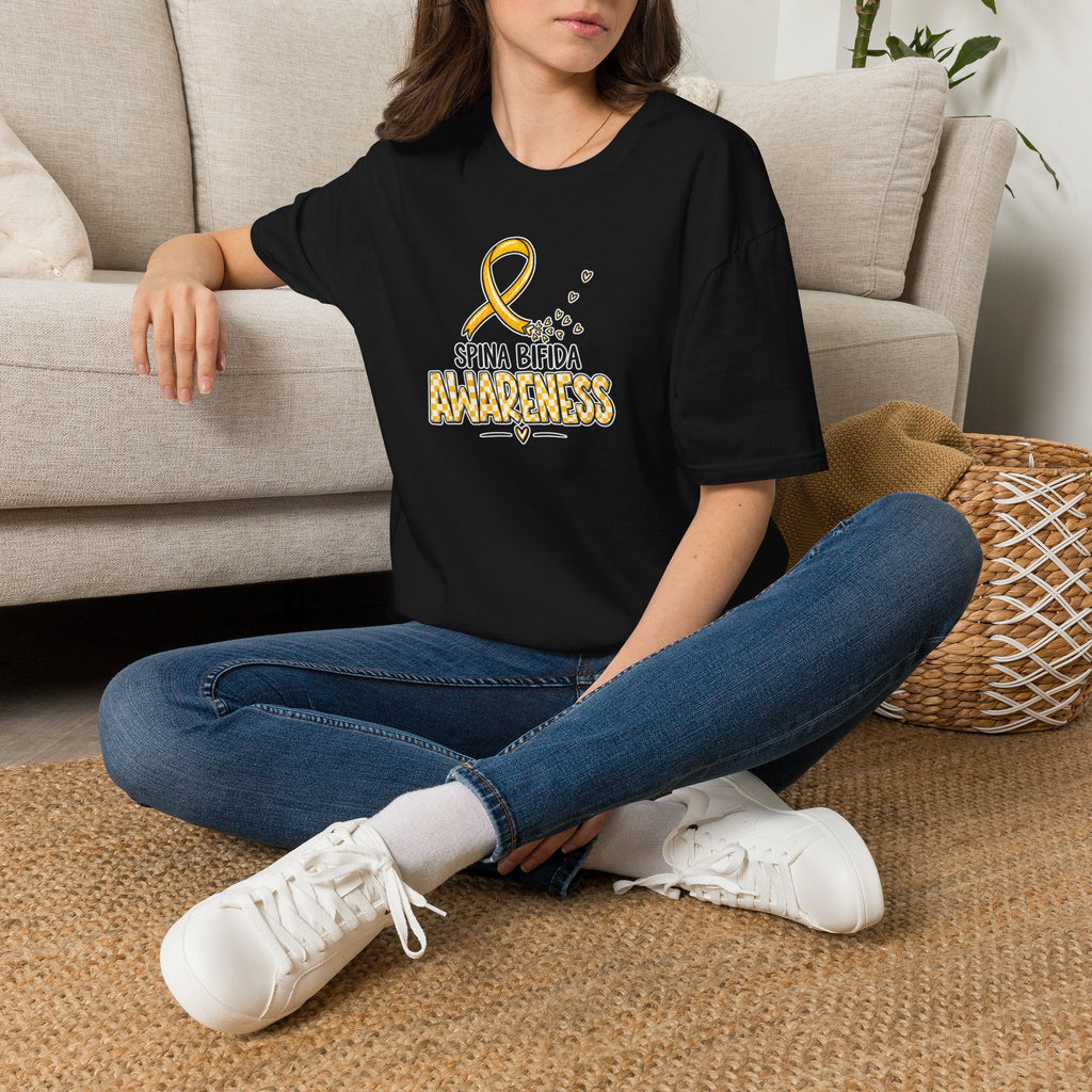 Spina Bifida Awareness T-Shirt — Gold Ribbon Support Tee