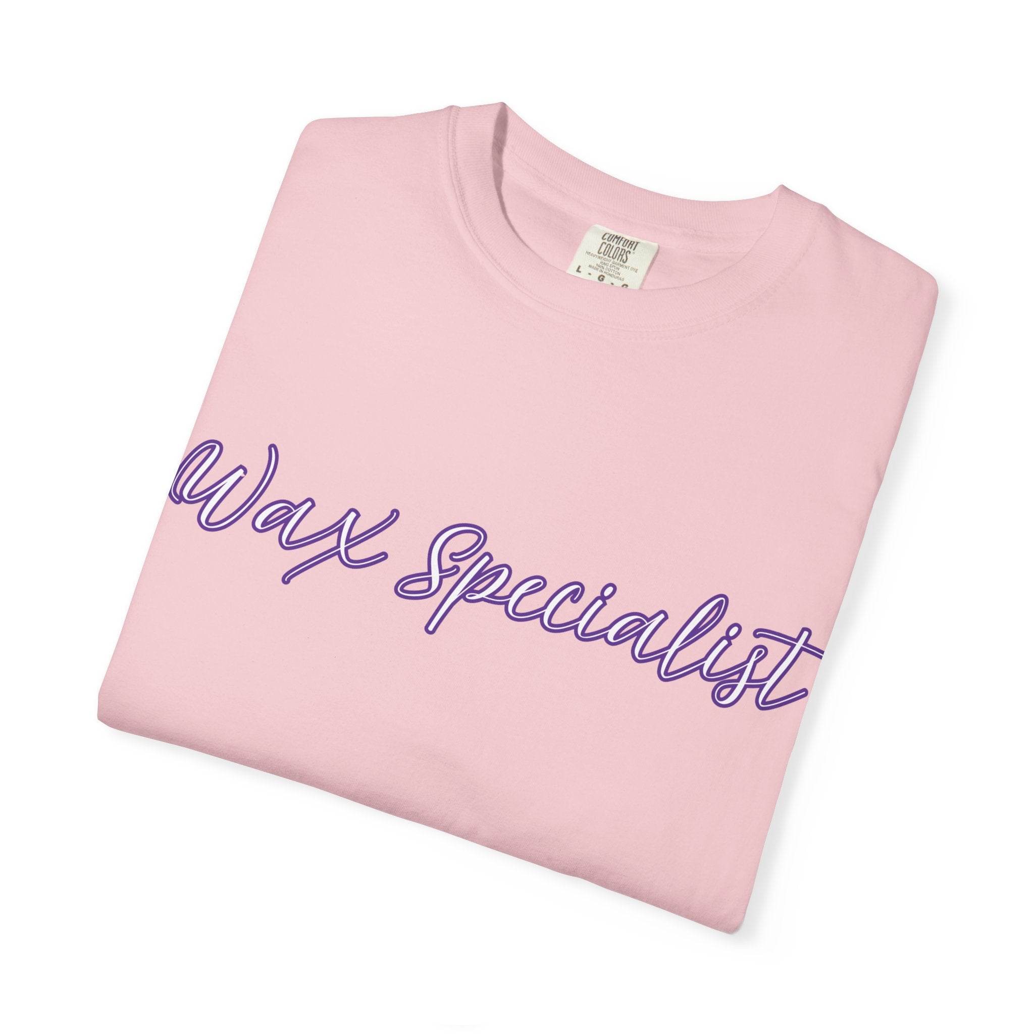Wax Specialist T-Shirt — Lavender Script Tee