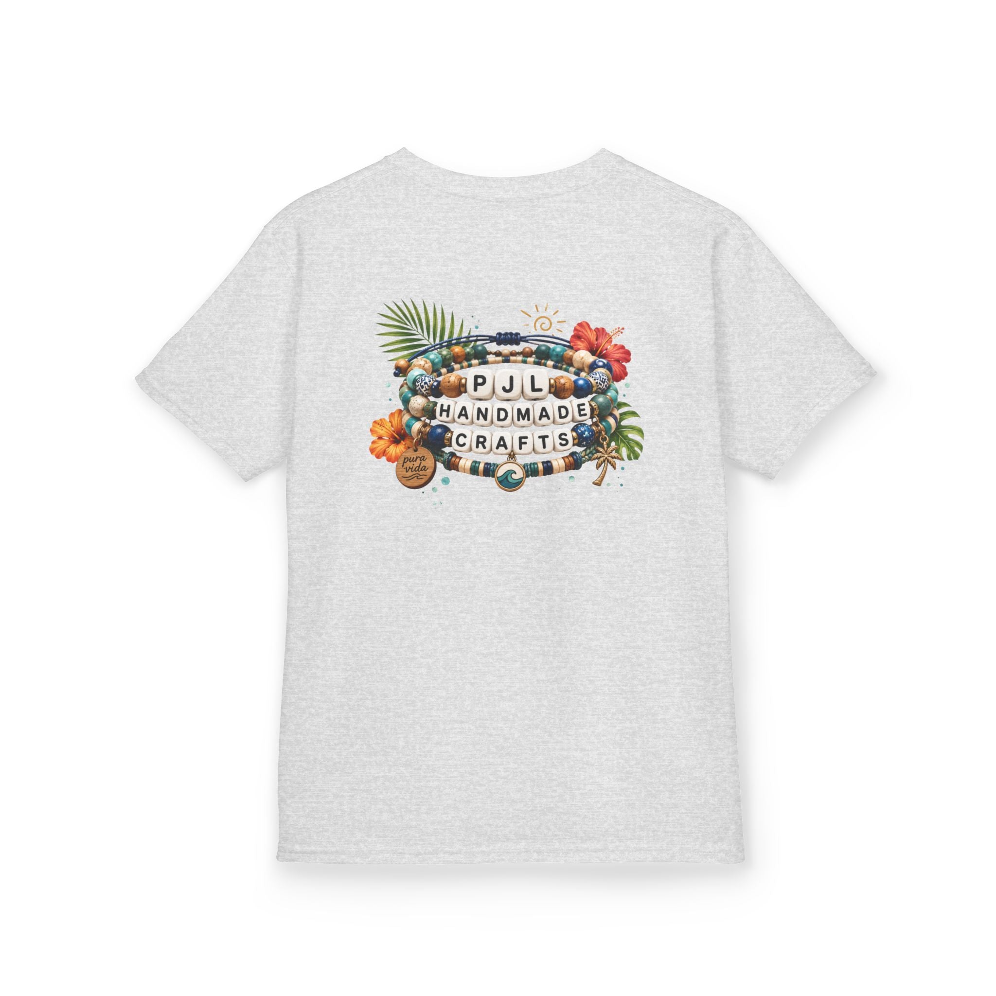 Kids Tee — PJL Handmade Crafts Tropical Floral Logo