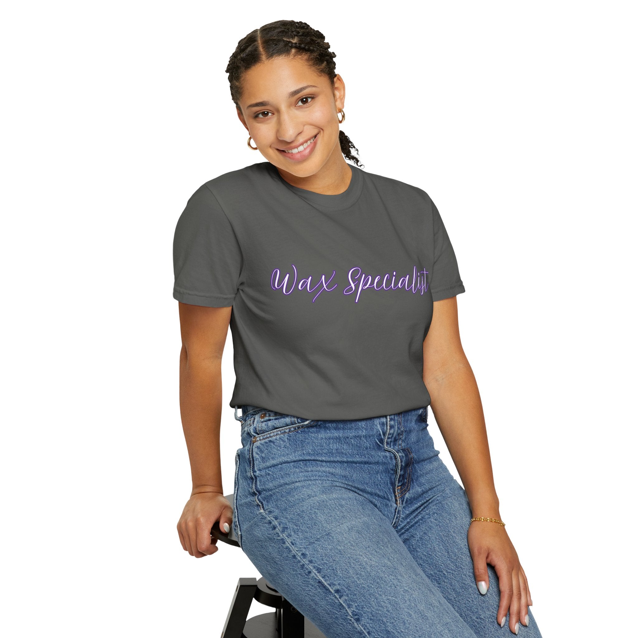 Wax Specialist T-Shirt — Lavender Script Tee