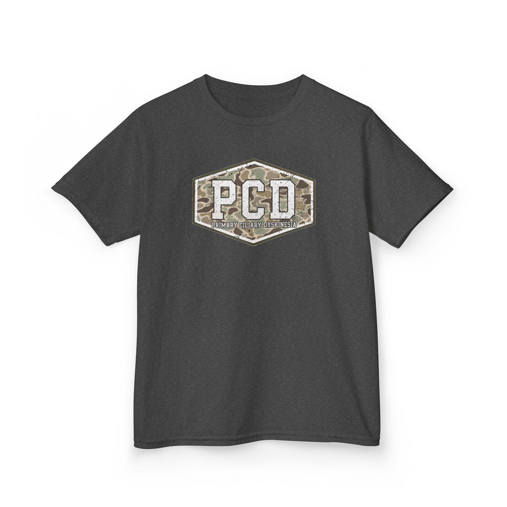 Youth PCD Camo Logo T-Shirt — Primary Ciliary Dyskinesia Awareness Tee