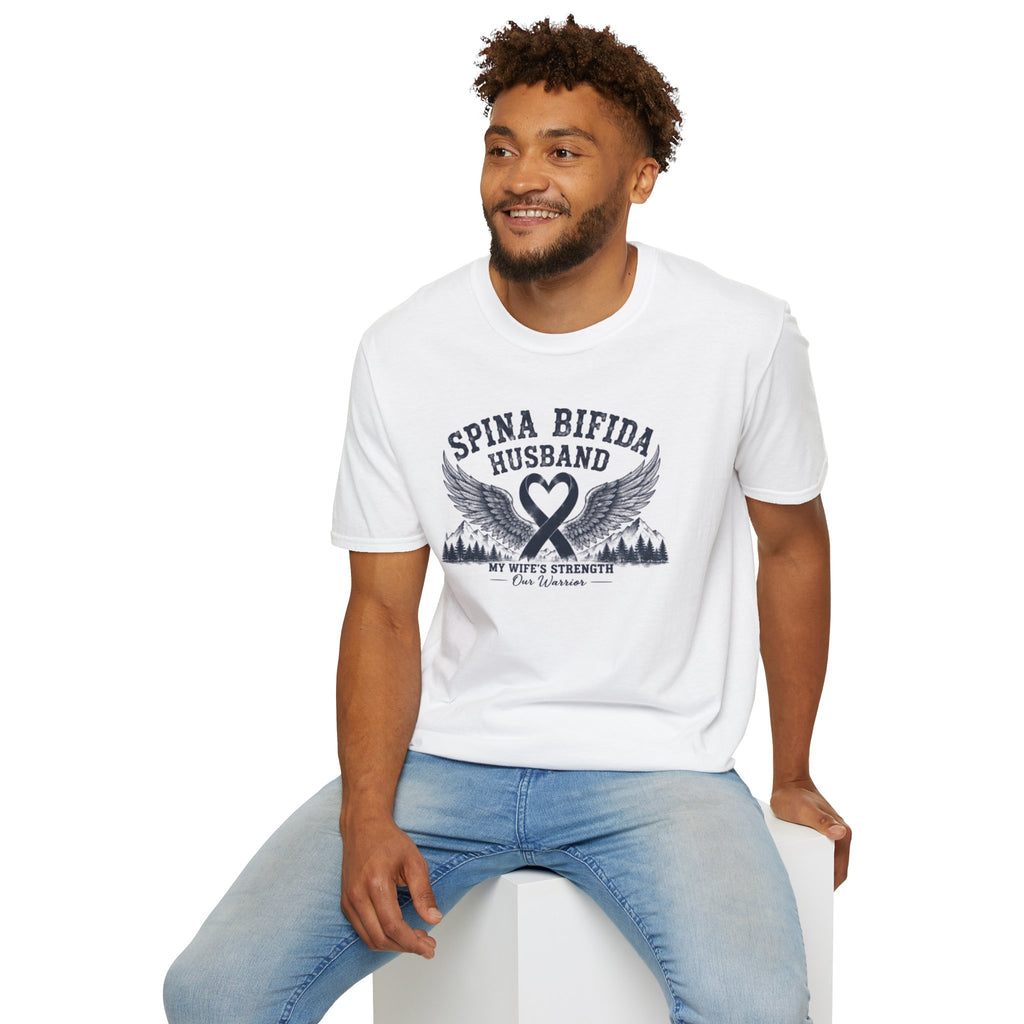Spina Bifida Husband T-Shirt — My Wife’s Strength Support Tee