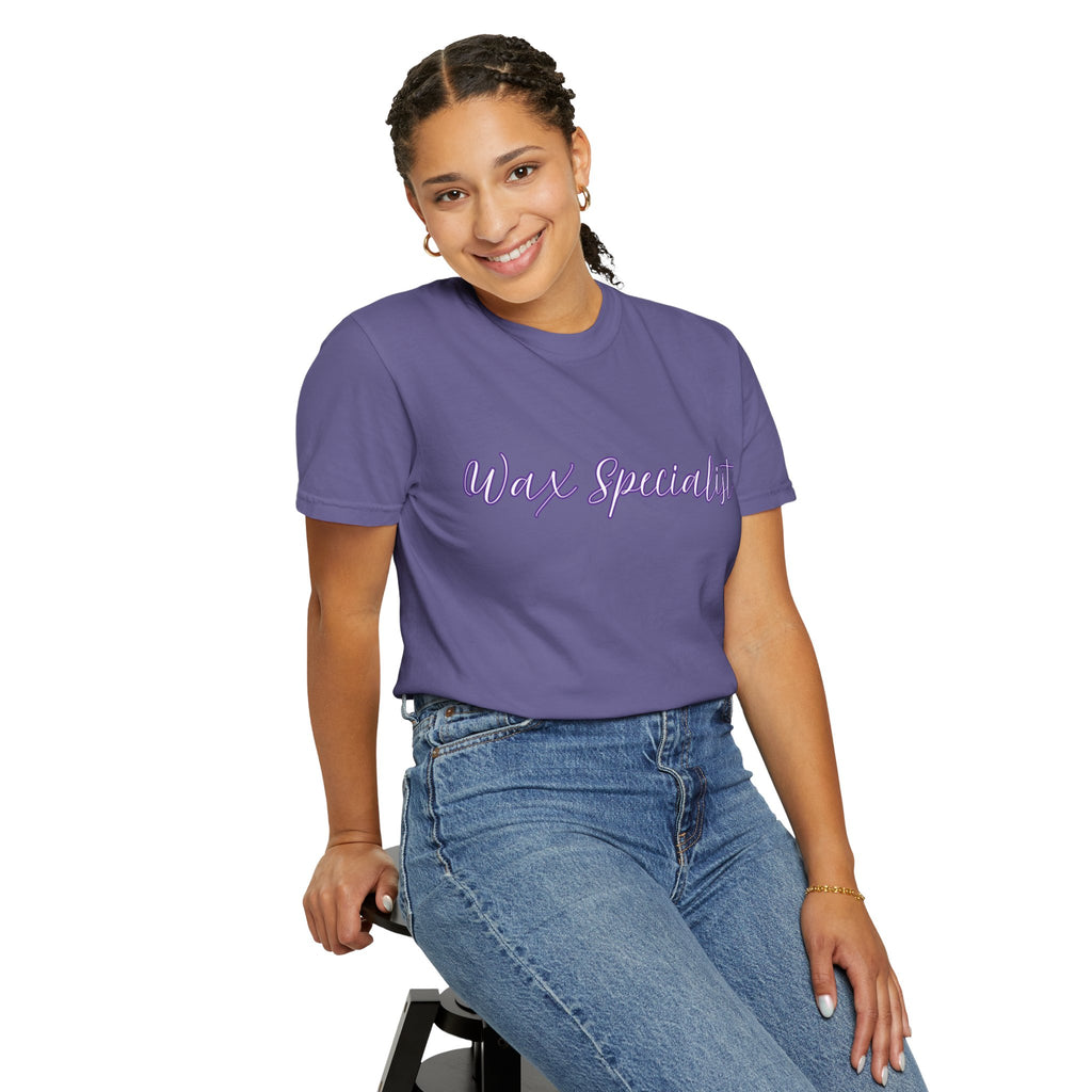 Wax Specialist T-Shirt — Lavender Script Tee