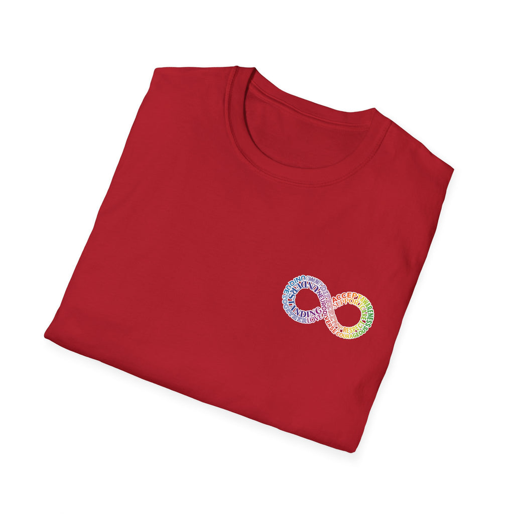 Neurodivergent Awareness T-Shirt — Colorful Brain Infinity Symbol