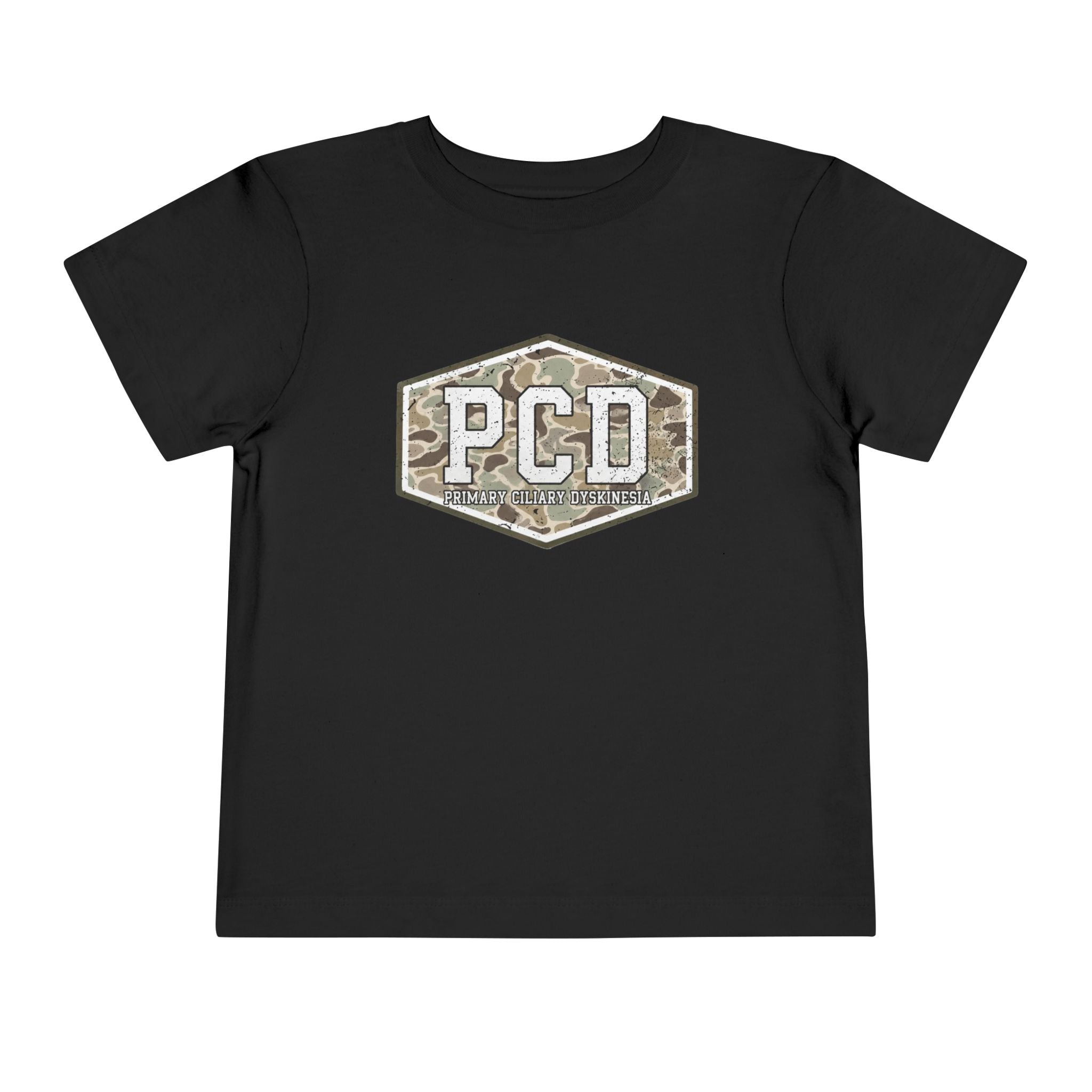 Toddler PCD Camo Logo T-Shirt — Primary Ciliary Dyskinesia Awareness Tee