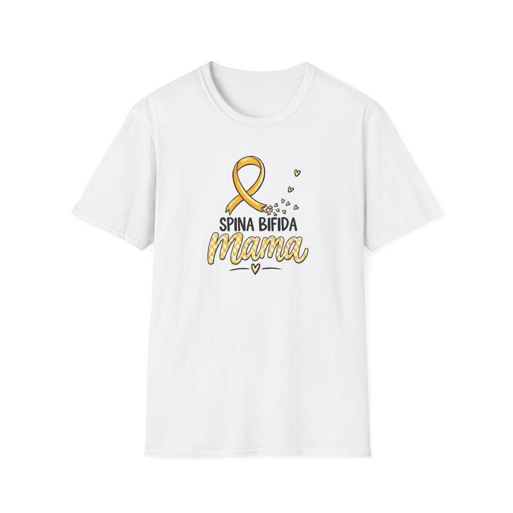 Spina Bifida Mama T-Shirt — Gold Awareness Ribbon Mom Tee