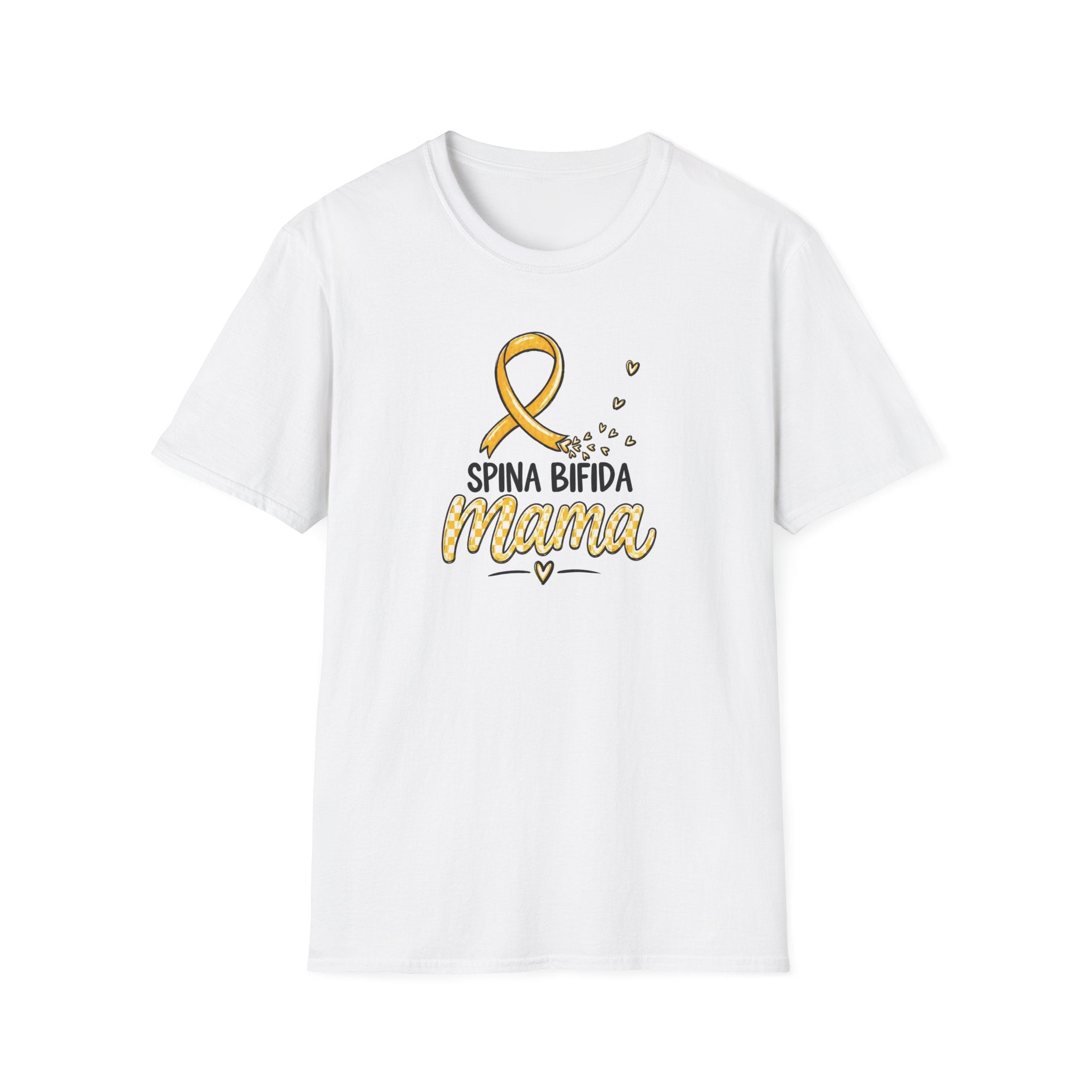 Spina Bifida Mama T-Shirt — Gold Awareness Ribbon Mom Tee