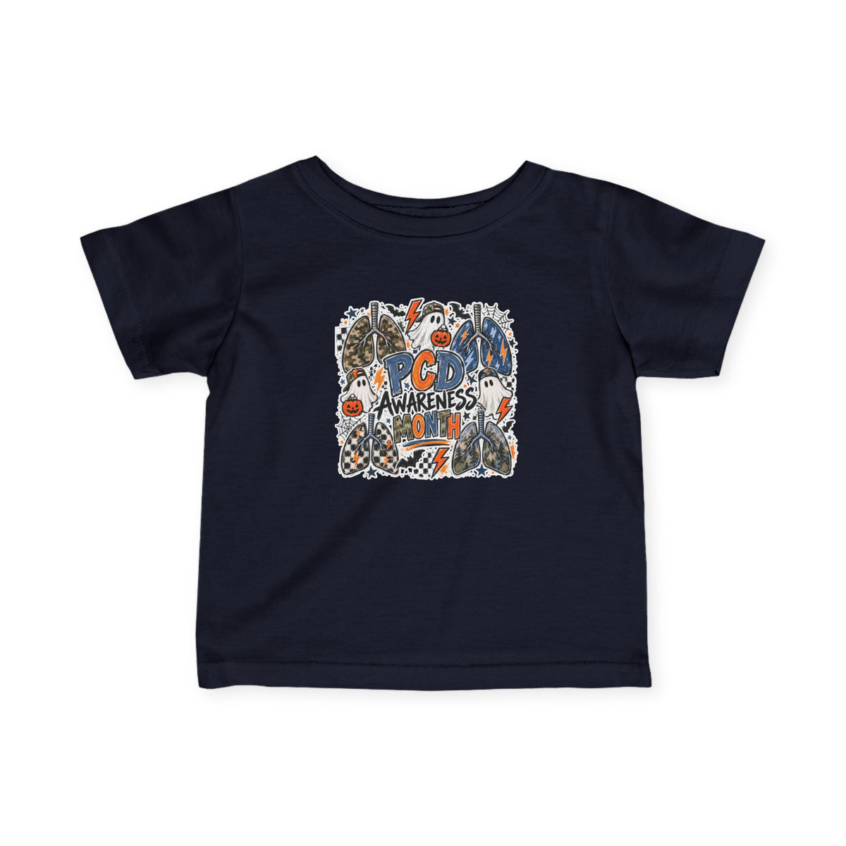 Infant Tee — PCD Awareness Month Pumpkin Ghosts Design