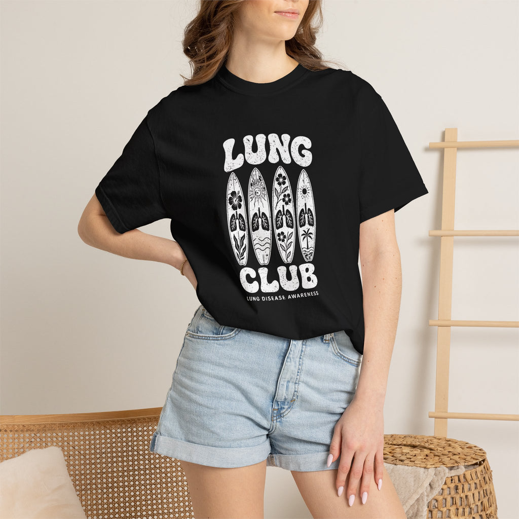 Surfboard 'Lung Club' Graphic T-Shirt — Retro Beach Vibe Tee