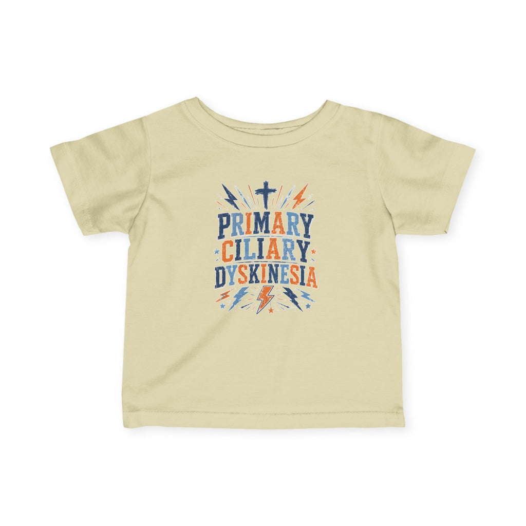 The Kade Primary Ciliary Dyskinesia Infant Tee — Awareness Baby T-Shirt (Text Design)