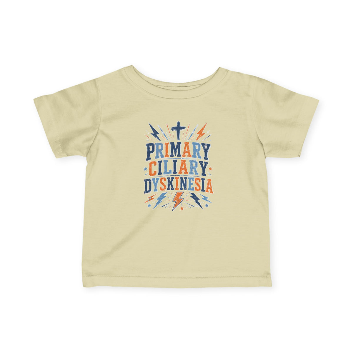 The Kade Primary Ciliary Dyskinesia Infant Tee — Awareness Baby T-Shirt (Text Design)