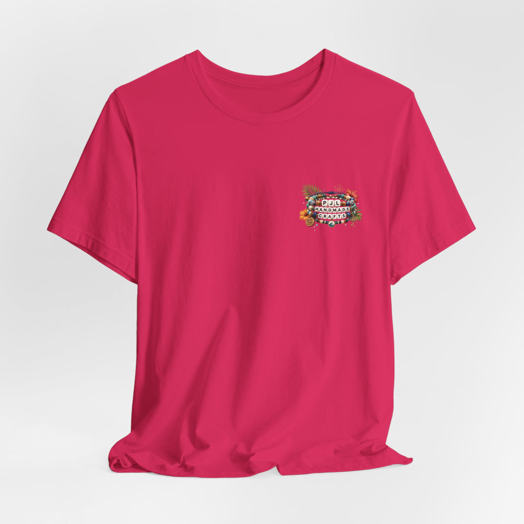 PJL Handmade Crafts Beaded Logo T-Shirt