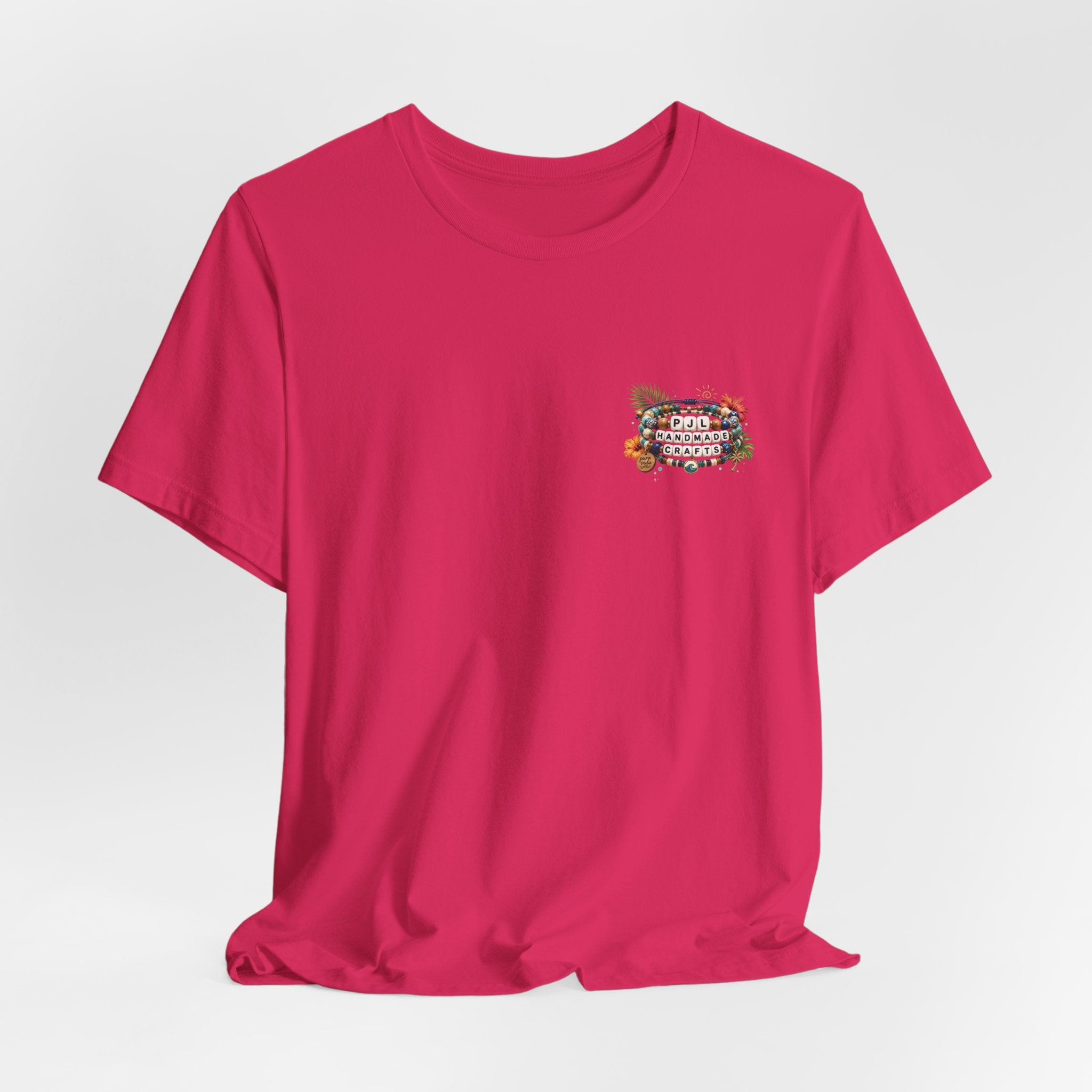 PJL Handmade Crafts Beaded Logo T-Shirt