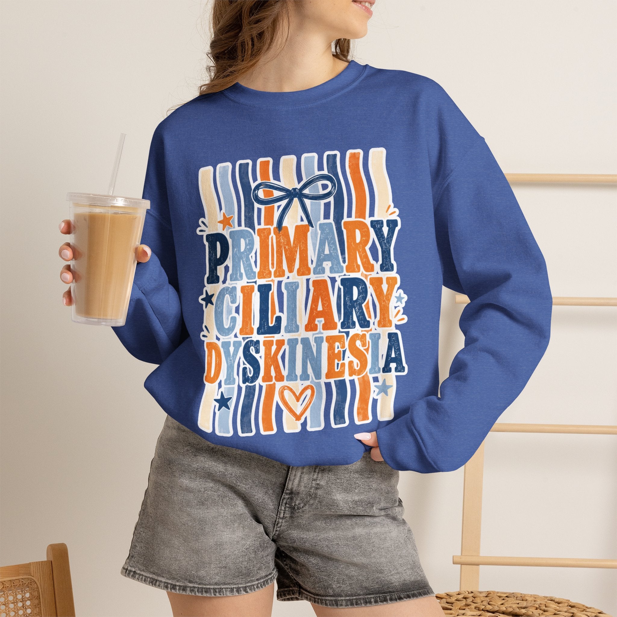 Primary Ciliary Dyskinesia Awareness Crewneck Sweatshirt