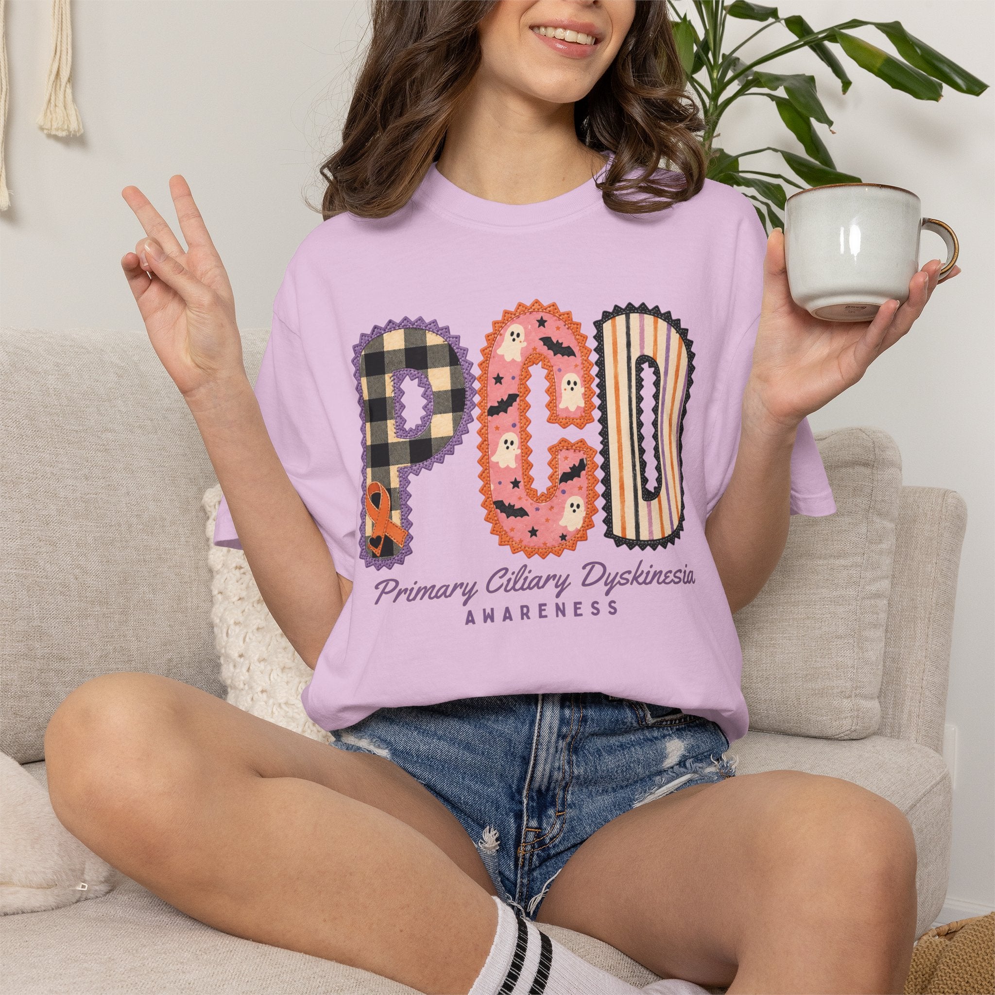 PCD Awareness T-Shirt Halloween theme — Primary Ciliary Dyskinesia Support Tee