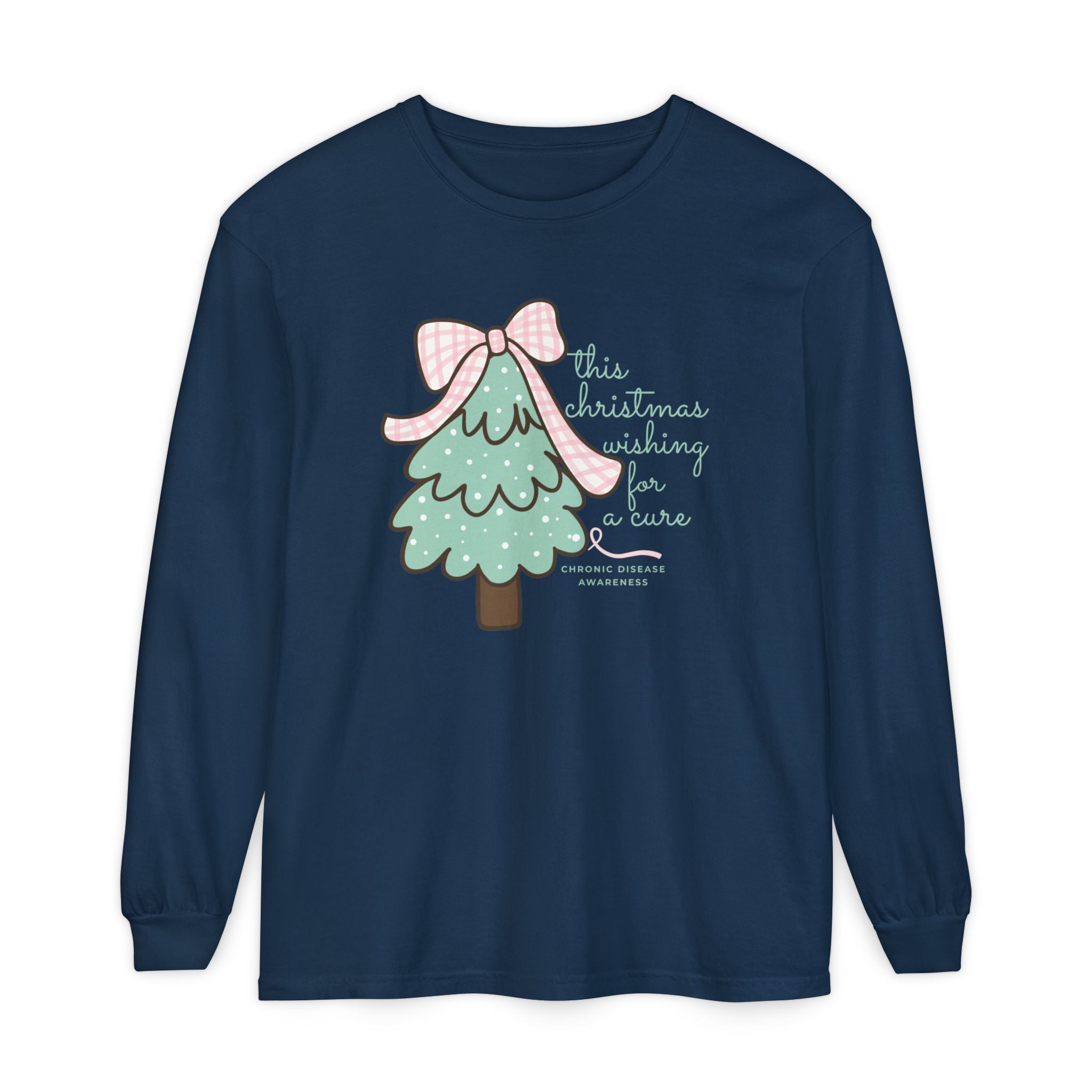 Chronic Illness Awareness Long Sleeve T-Shirt - Christmas Cure Wish