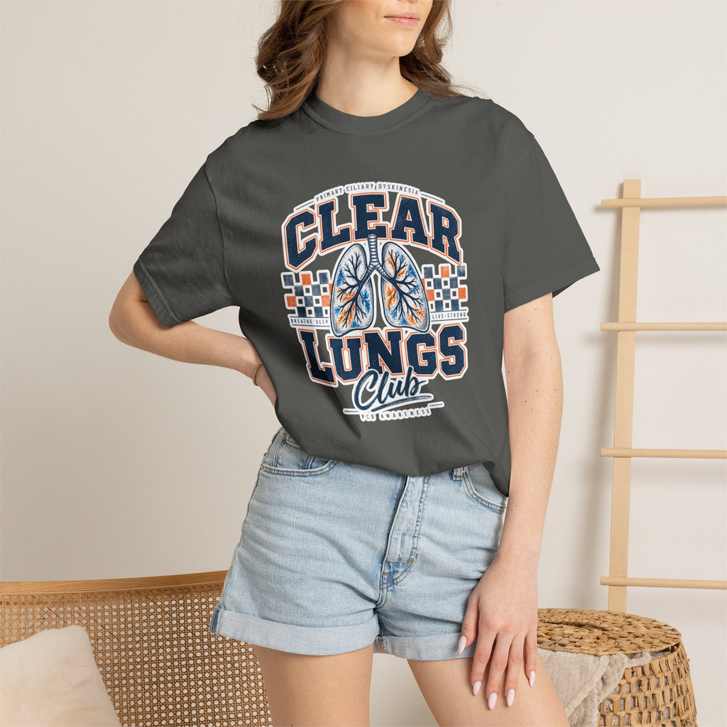 PCD Clear Lungs Club T-Shirt — Vintage Athletic Respiratory Health Tee