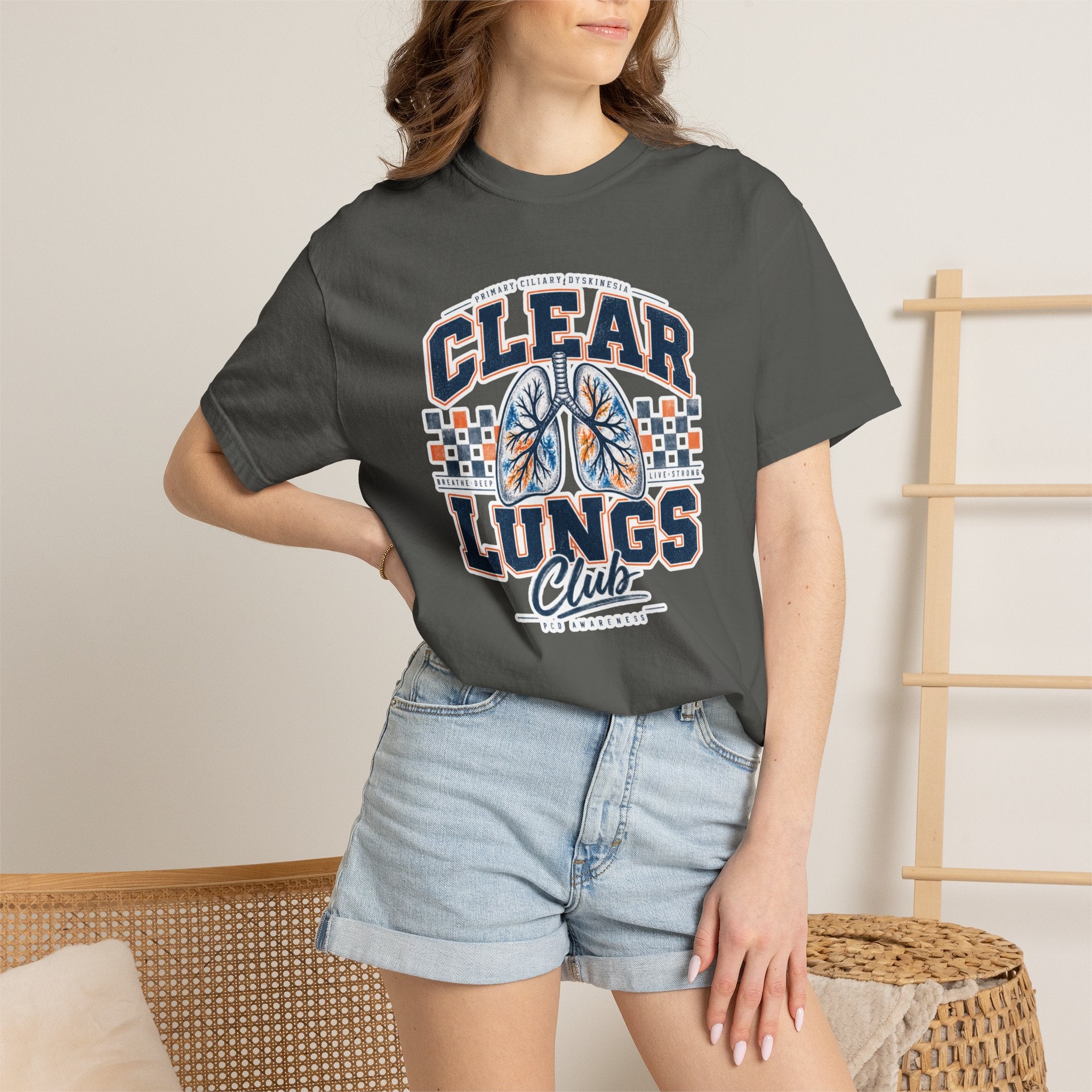 PCD Clear Lungs Club T-Shirt — Vintage Athletic Respiratory Health Tee