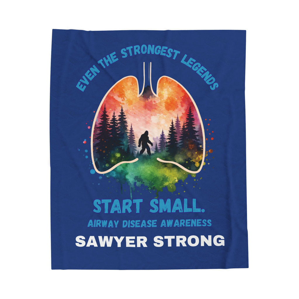Velveteen Plush Blanket — Sawyer Strong Airway Disease Awareness Throw