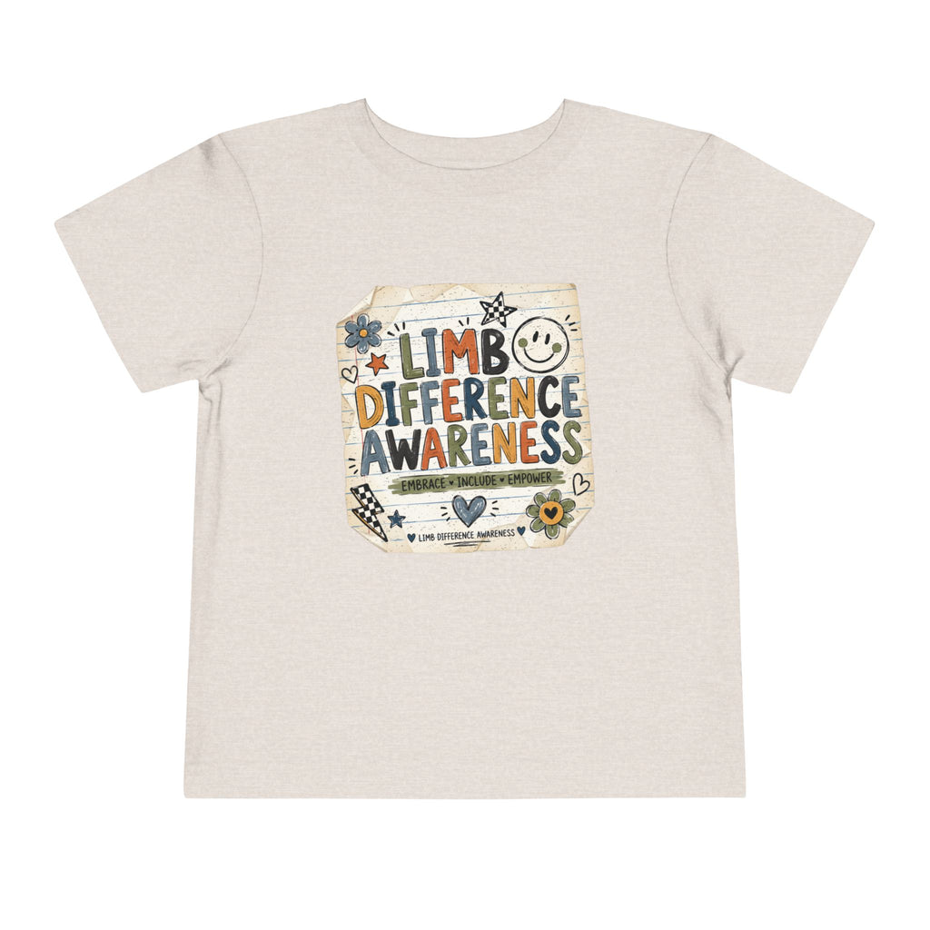 Toddler Tee — Limb Difference Awareness Cute Doodle Design