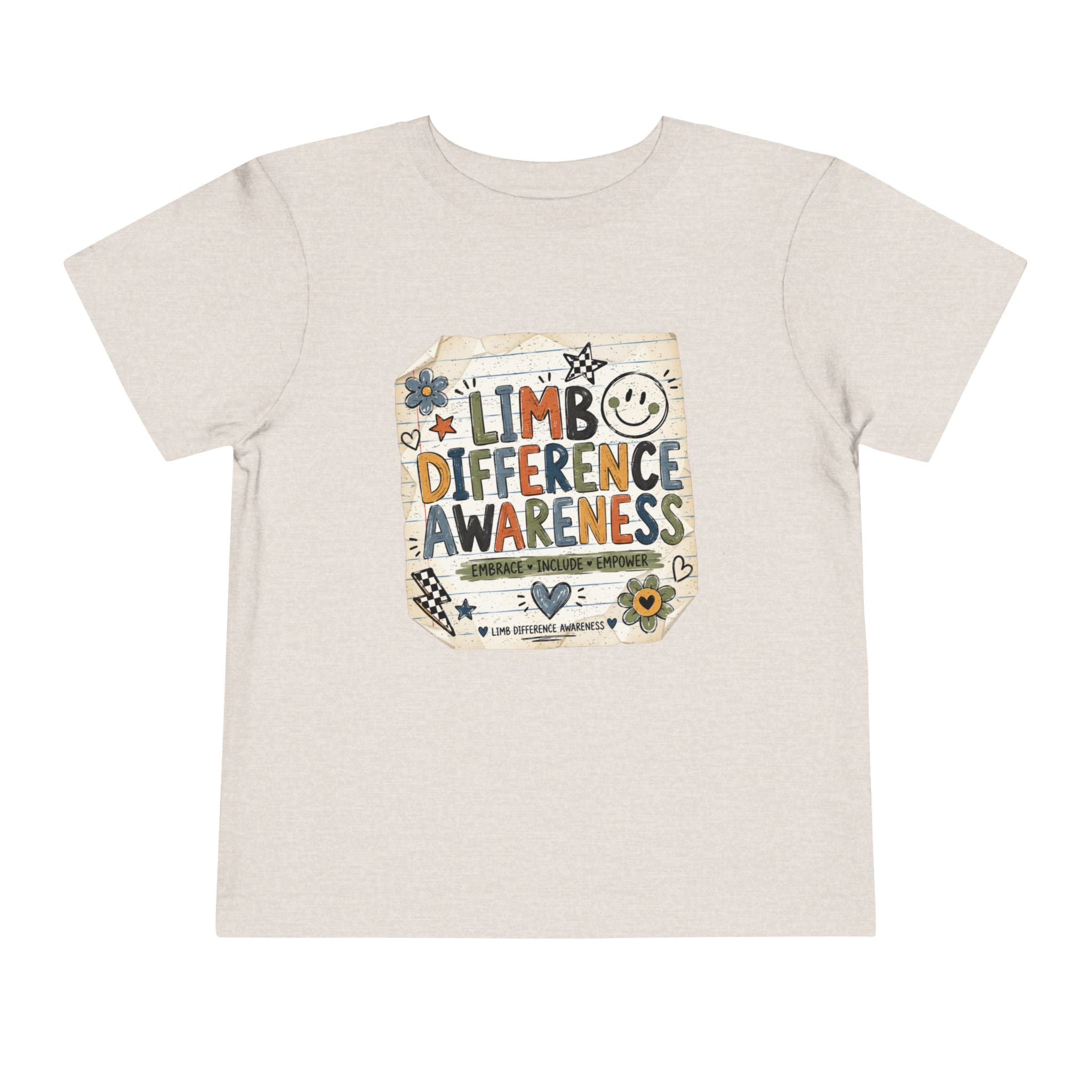 Toddler Tee — Limb Difference Awareness Cute Doodle Design