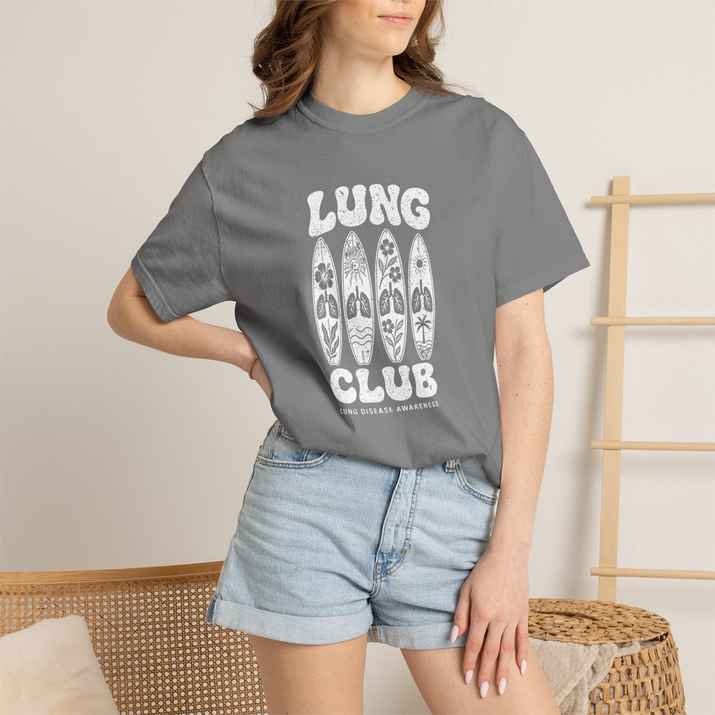 Surfboard 'Lung Club' Graphic T-Shirt — Retro Beach Vibe Tee