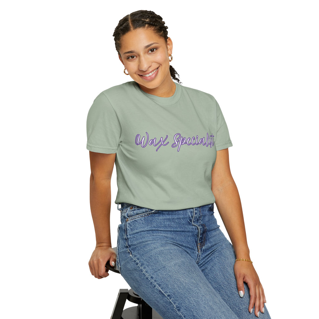 Wax Specialist T-Shirt — Lavender Script Tee