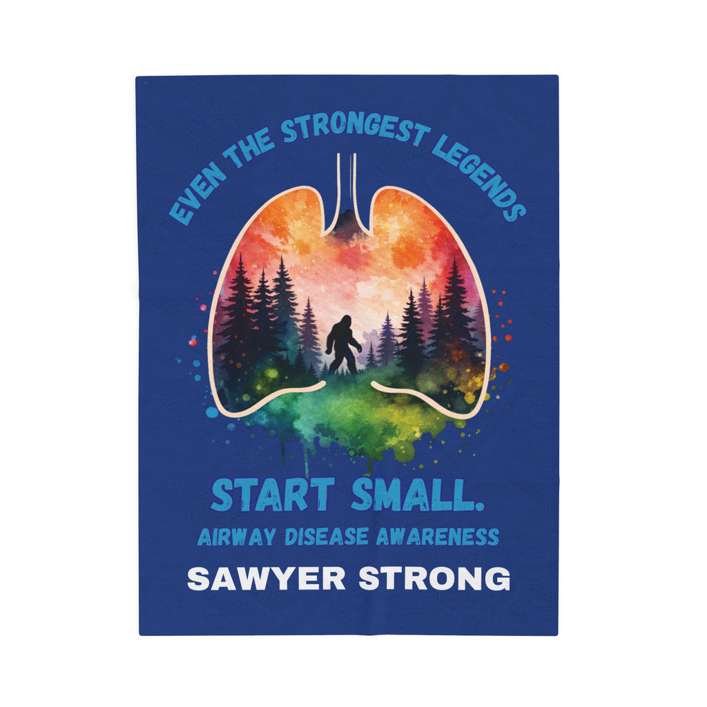 Velveteen Plush Blanket — Sawyer Strong Airway Disease Awareness Throw